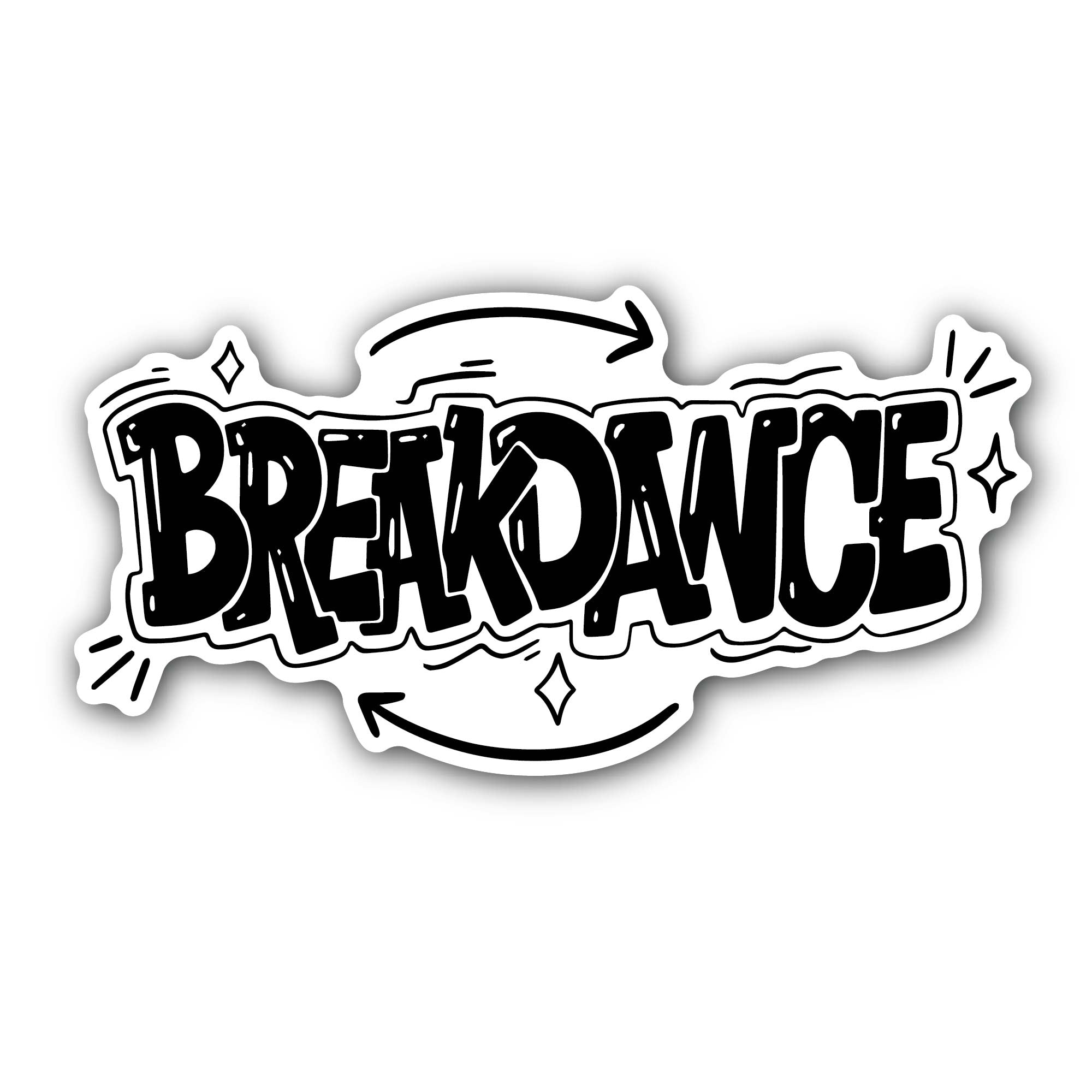 Breakdance Sticker, Waterproof Vinyl Decal Sticker Indoor Or Outdoor 2 (Pieces) 3" and 5"