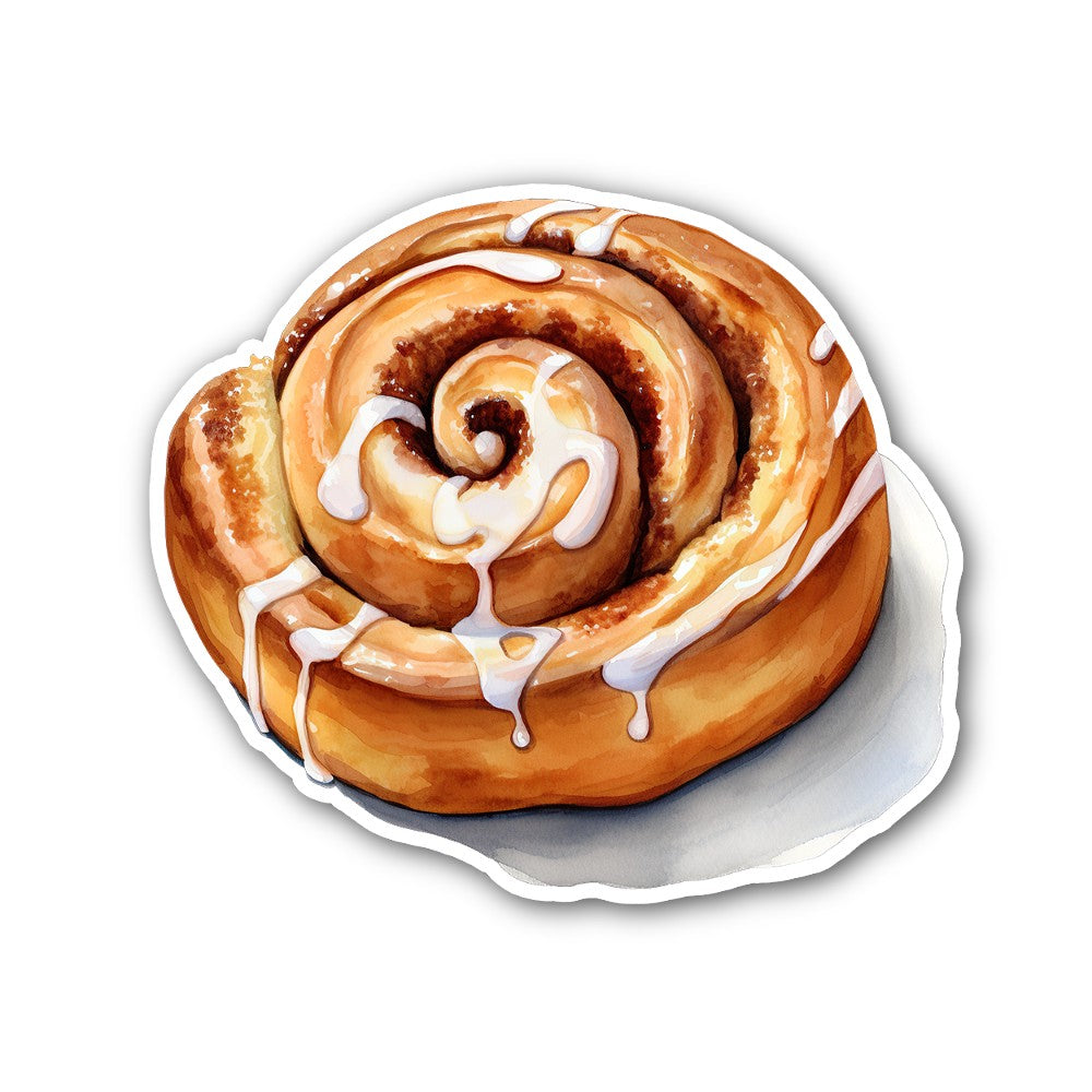 Yummy Swedish Cinnamon Rolls Sticker, Waterproof Vinyl Decal Sticker Indoor Or Outdoor 2 (Pieces) 3" and 5"