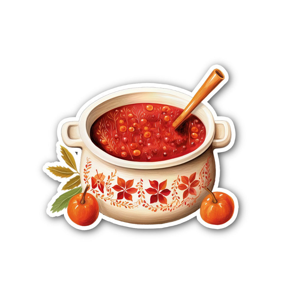 Yummy Tomato Soup Sticker, Waterproof Vinyl Decal Sticker Indoor Or Outdoor 2 (Pieces) 3" and 5"