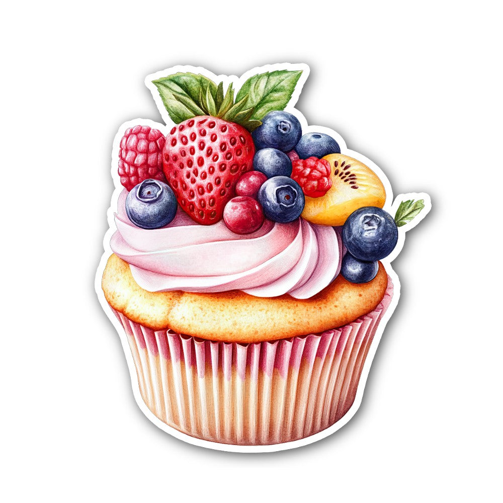 sweet dessert item Sticker, Waterproof Vinyl Decal Sticker Indoor Or Outdoor 2 (Pieces) 3" and 5"