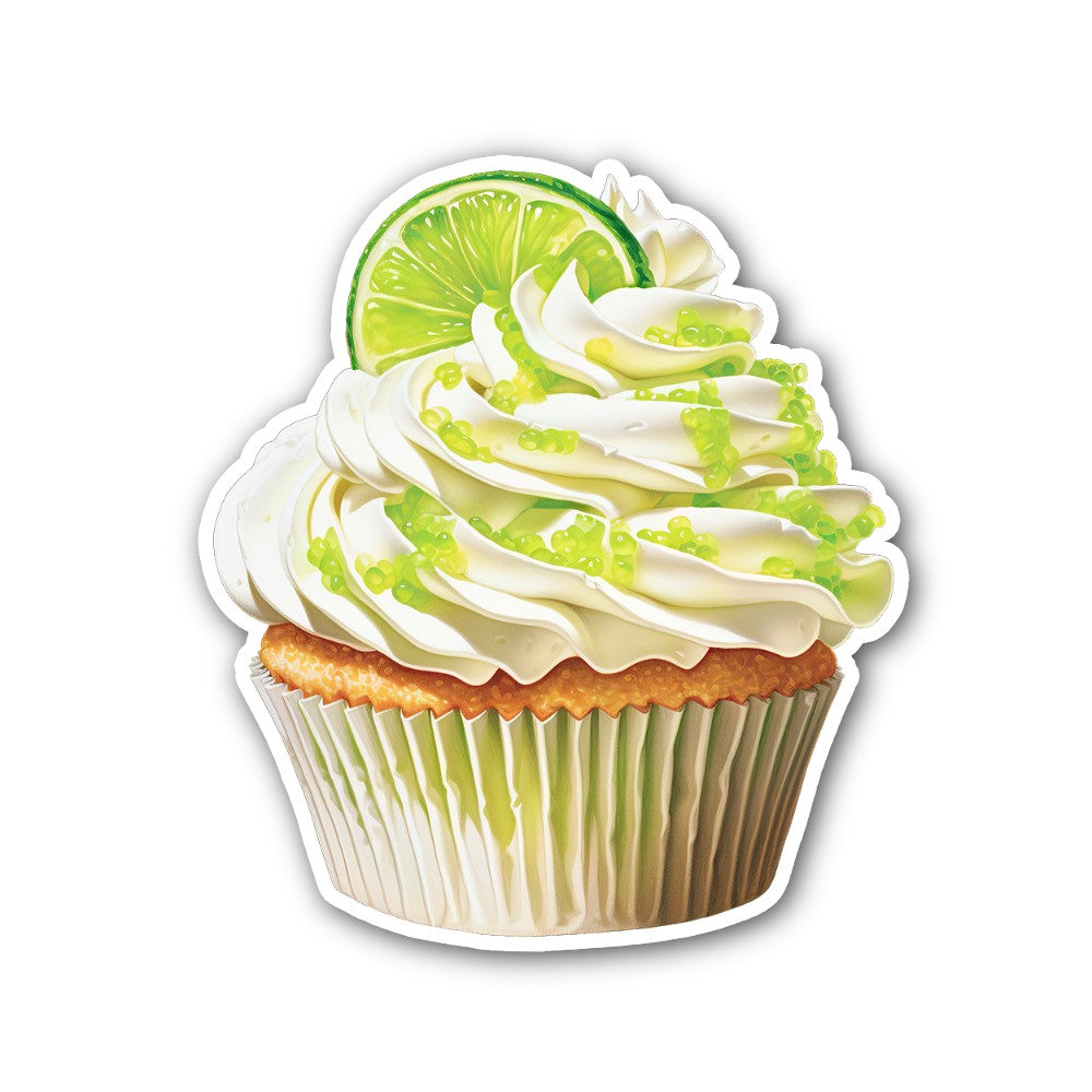 A lime-flavored cupcake Sticker, Waterproof Vinyl Decal Sticker Indoor Or Outdoor 2 (Pieces) 3" and 5"