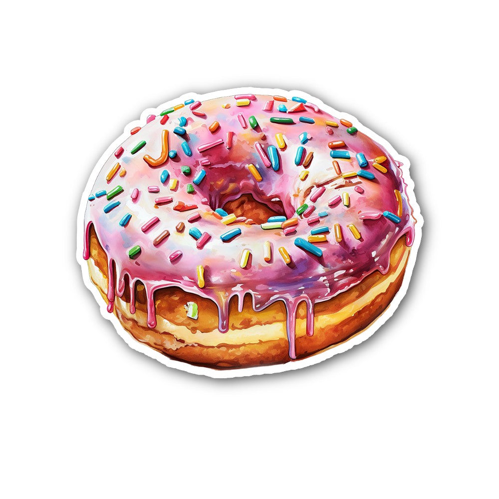 Tasty Pink Donuts Sticker, Waterproof Vinyl Decal Sticker Indoor Or Outdoor 2 (Pieces) 3" and 5" (Copy)