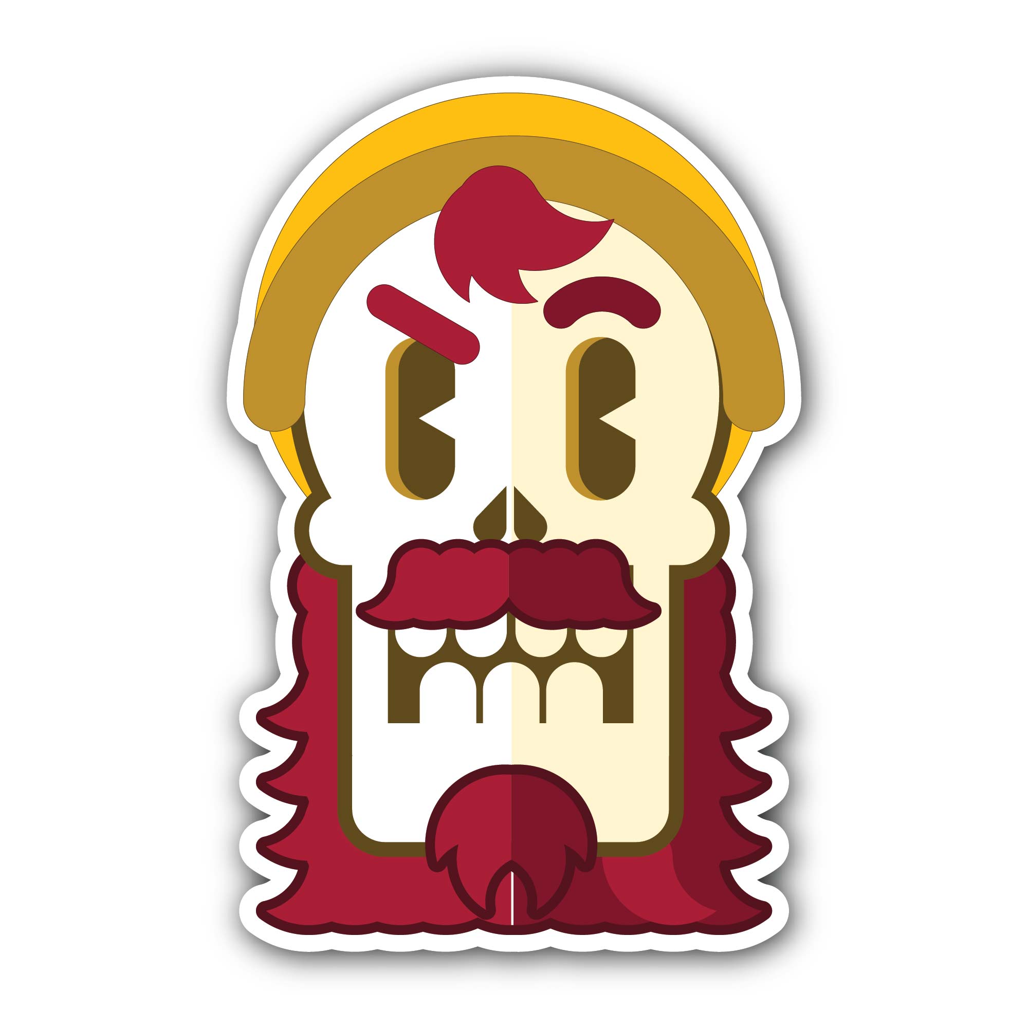 Skull Pirates Sticker, Waterproof Vinyl Decal Sticker Indoor Or Outdoor 2 (Pieces) 3" and 5"