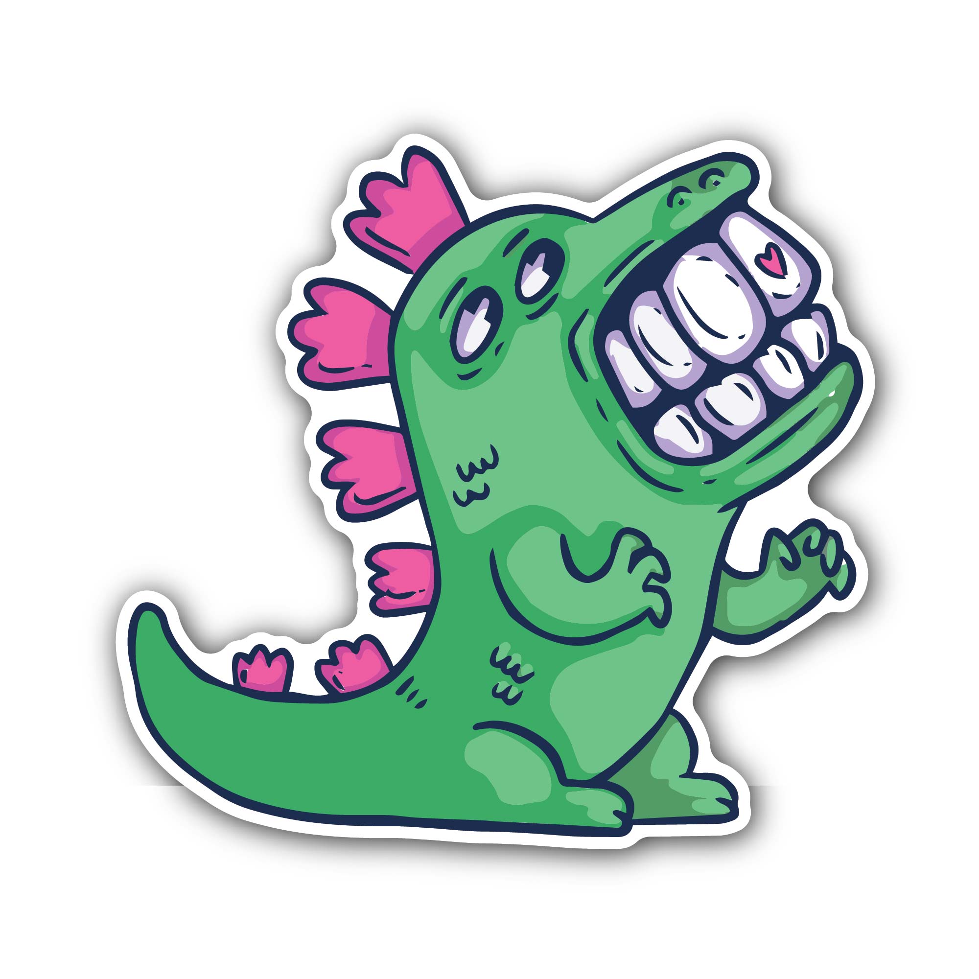 Funny Cartoon Dinosaur Sticker, Waterproof Vinyl Decal Sticker Indoor Or Outdoor 2 (Pieces) 3" and 5"