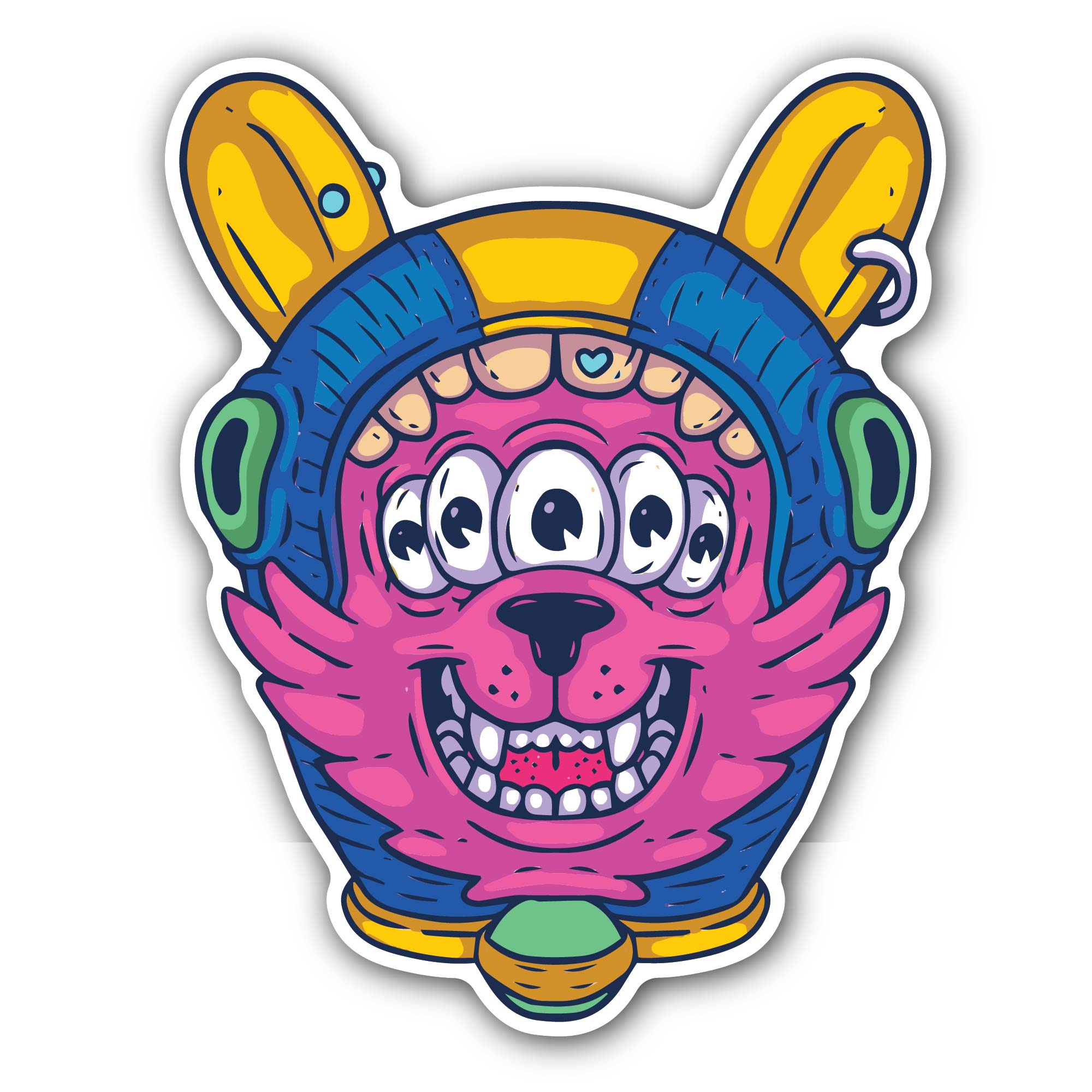 Abstract Space Dog Sticker, Waterproof Vinyl Decal Sticker Indoor Or Outdoor 2 (Pieces) 3" and 5"