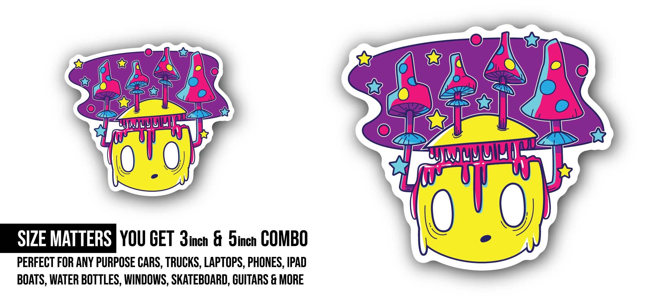 Lluvia de Ideas Sticker, Waterproof Vinyl Decal Sticker Indoor Or Outdoor 2 (Pieces) 3" and 5"