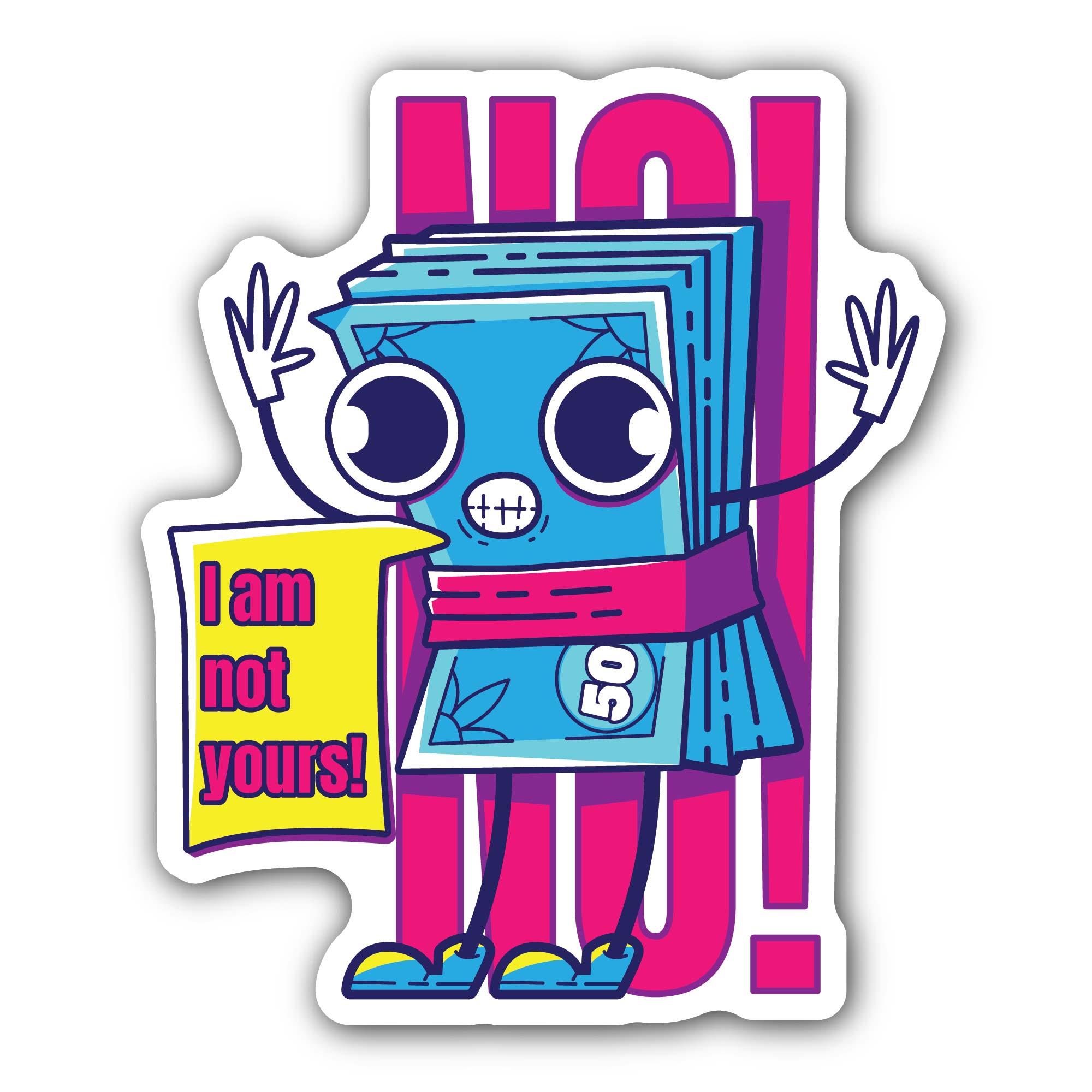 Money Sticker, Waterproof Vinyl Decal Sticker Indoor Or Outdoor 2 (Pieces) 3" and 5"