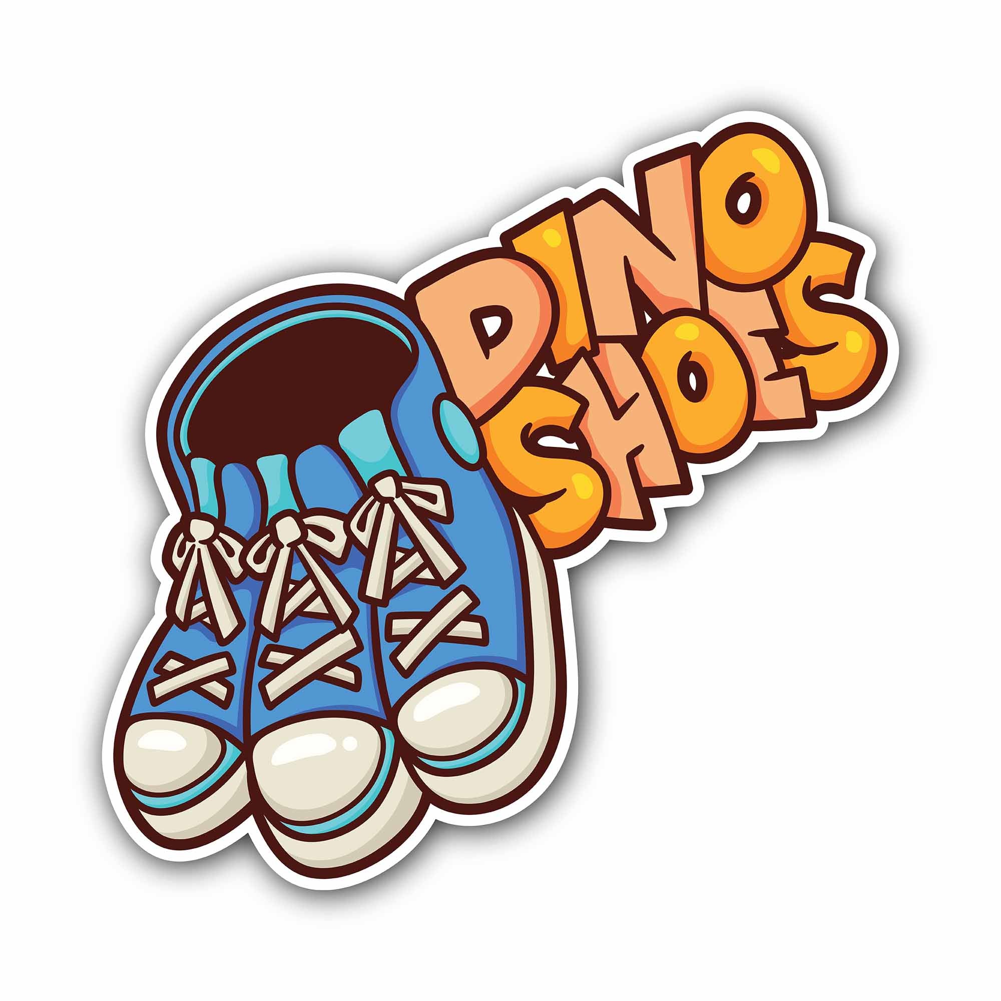 Dino Shoes Sticker, Waterproof Vinyl Decal Sticker Indoor Or Outdoor 2 (Pieces) 3" and 5"