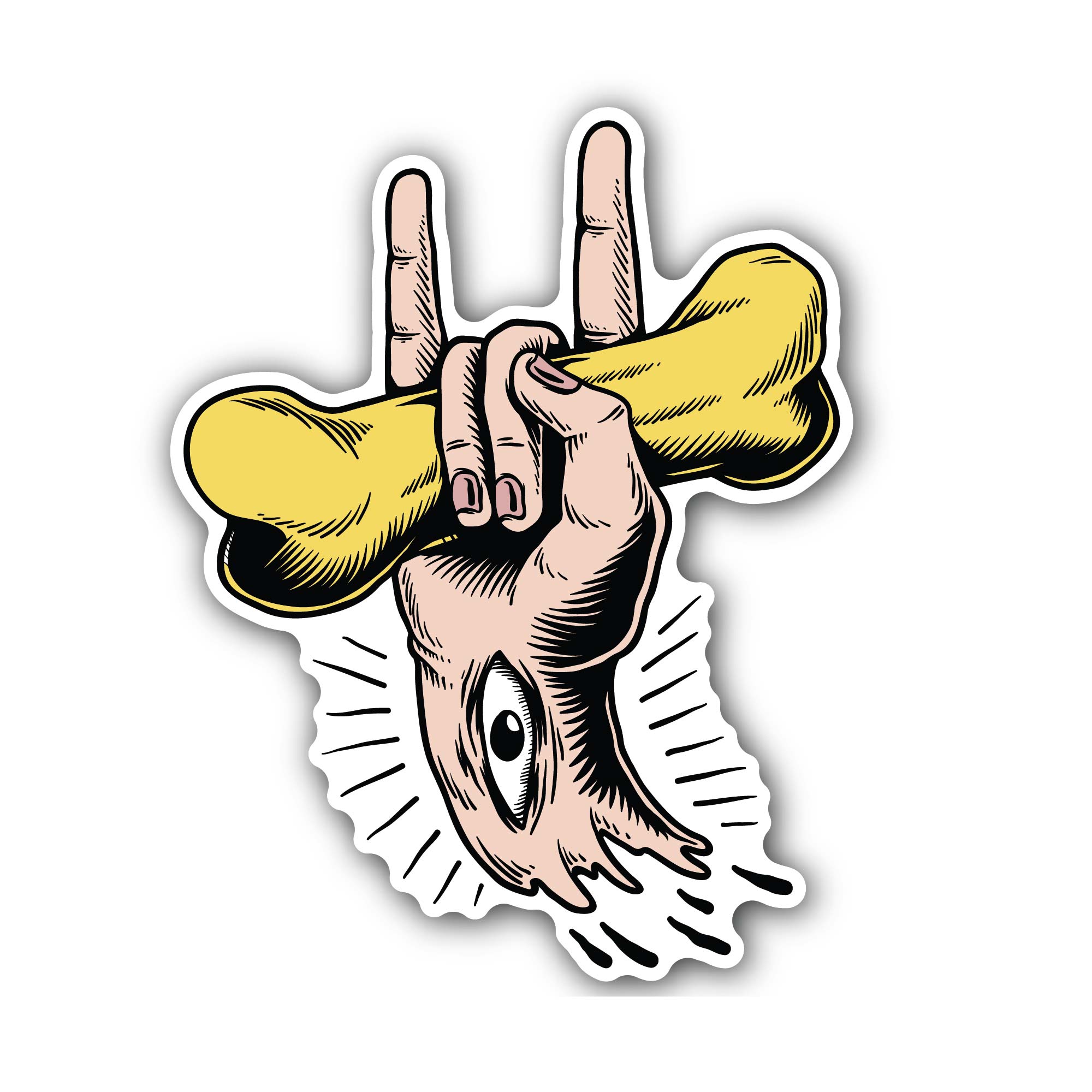 Rock Hand Sticker, Waterproof Vinyl Decal Sticker Indoor Or Outdoor 2 (Pieces) 3" and 5"