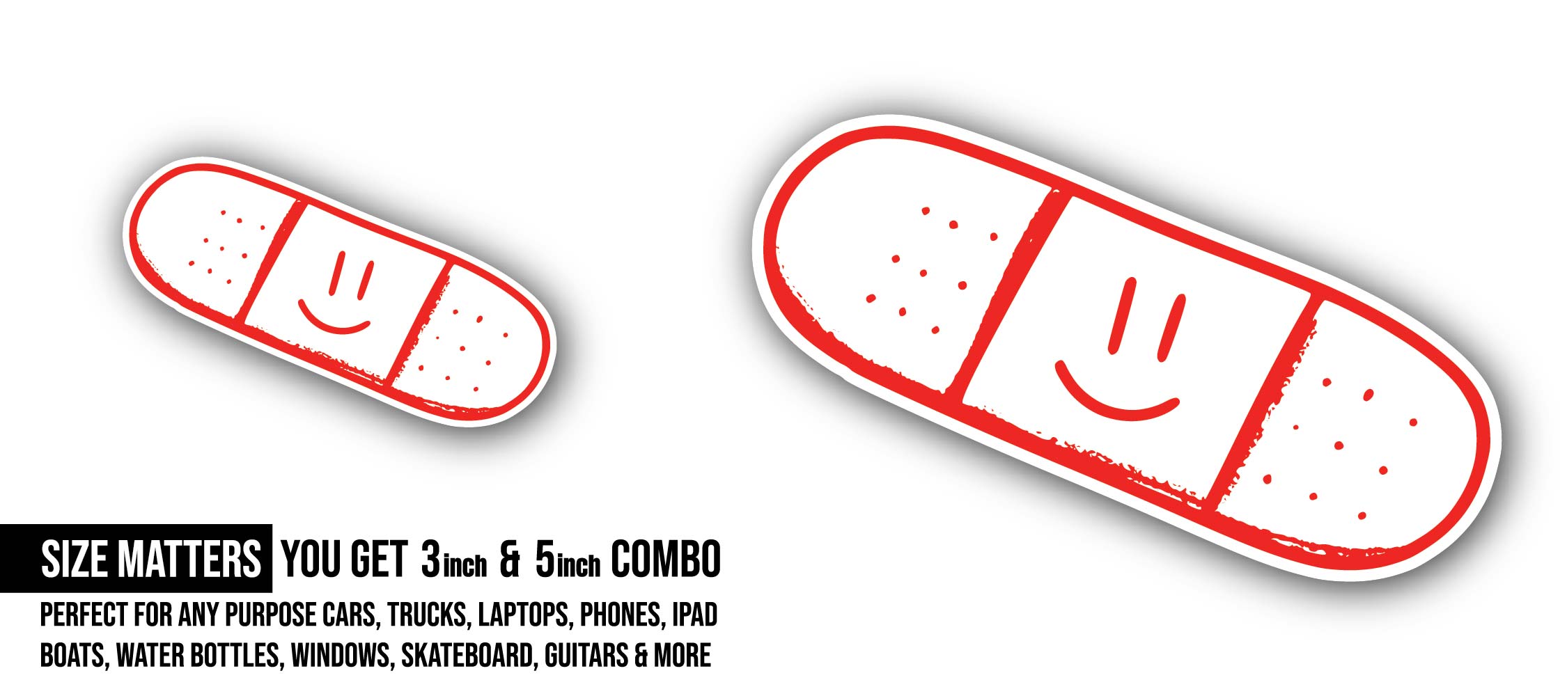 Bandage Sticker, Waterproof Vinyl Decal Sticker Indoor Or Outdoor 2 (Pieces) 3" and 5"