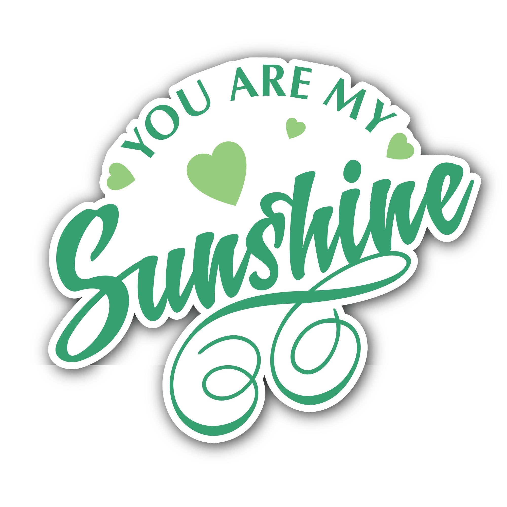 You are My Sunshine Sticker, Waterproof Vinyl Decal Sticker Indoor Or Outdoor 2 (Pieces) 3" and 5"