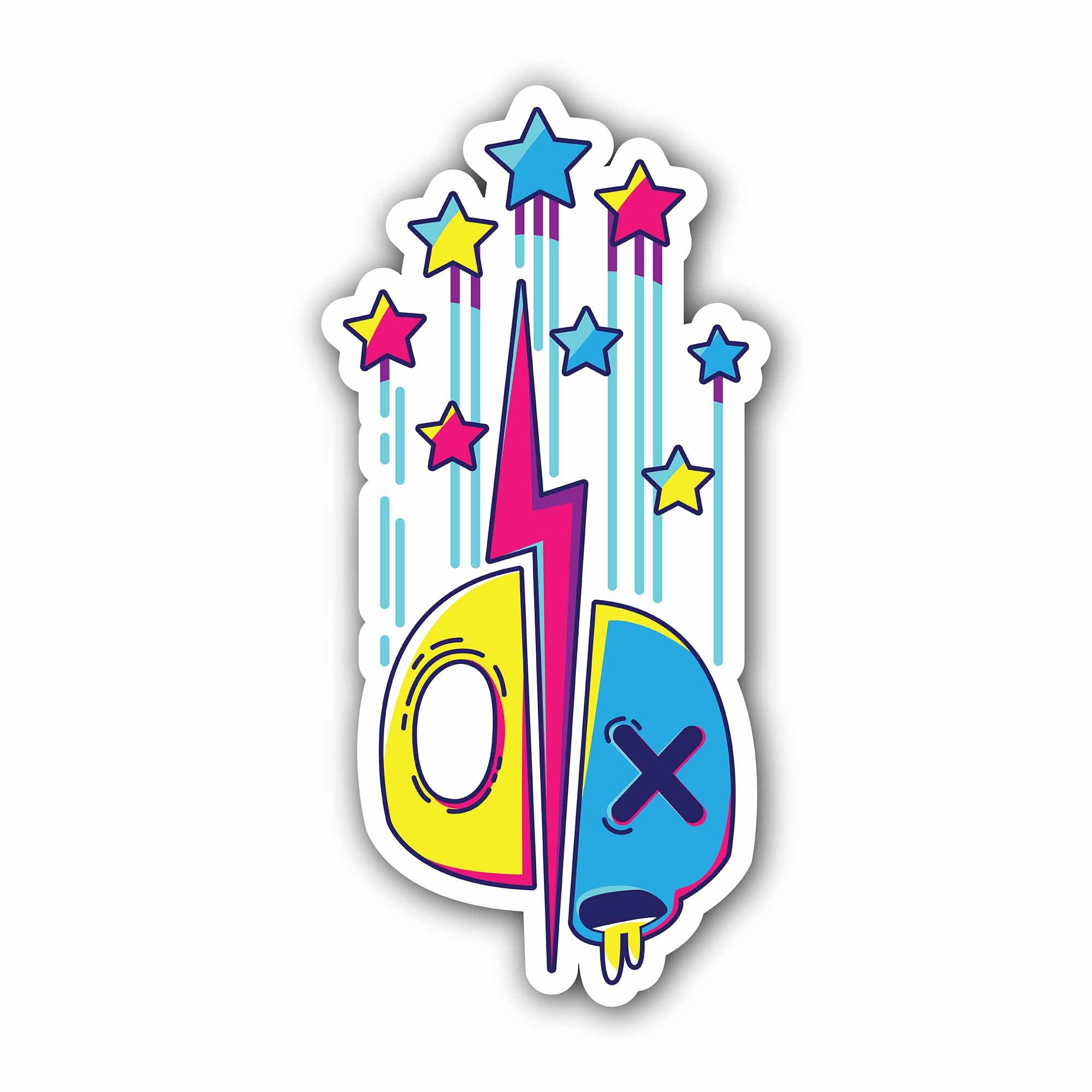 Alien Invasion Sticker, Waterproof Vinyl Decal Sticker Indoor Or Outdoor 2 (Pieces) 3" and 5"