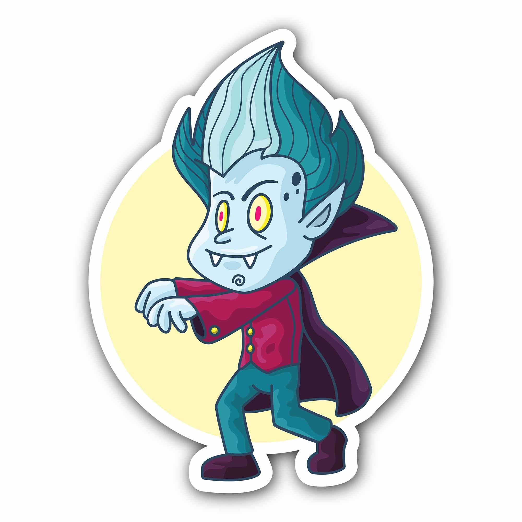 Halloween Vampire Sticker, Waterproof Vinyl Decal Sticker Indoor Or Outdoor 2 (Pieces) 3" and 5"