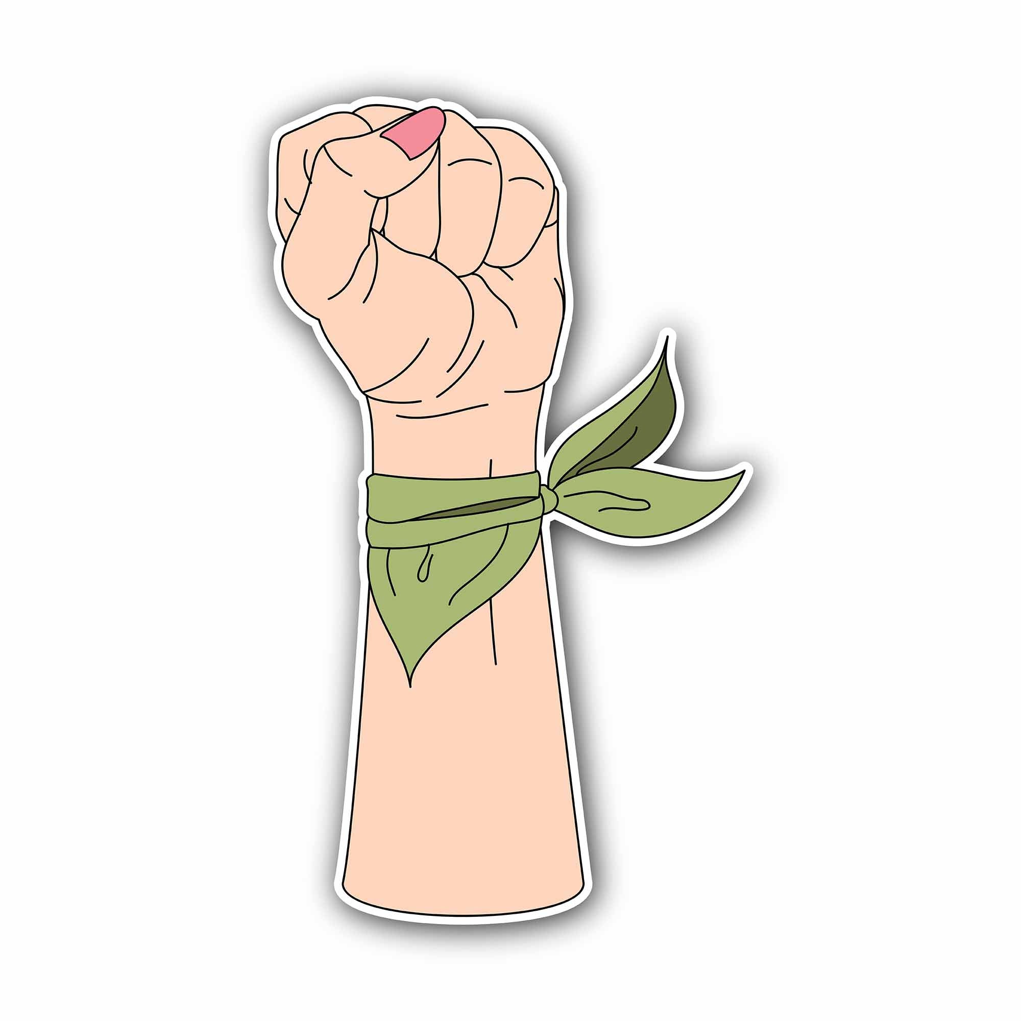 Woman Power Fist Sticker, Waterproof Vinyl Decal Sticker Indoor Or Outdoor 2 (Pieces) 3" and 5"