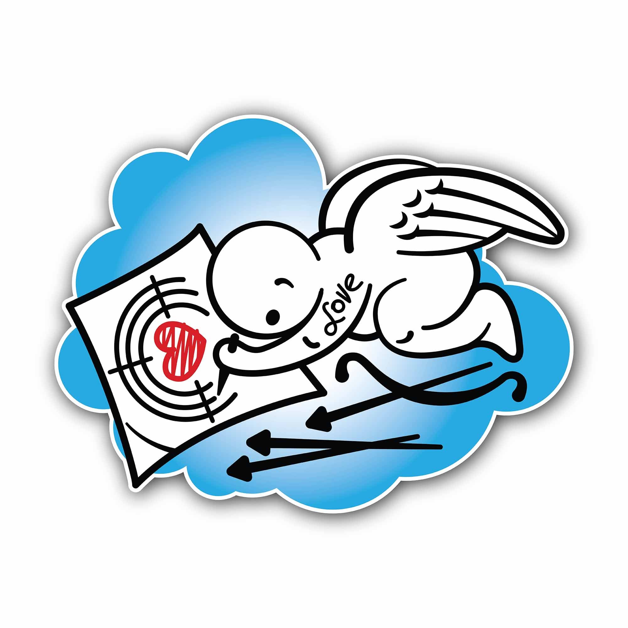 Angel Drawing Image Sticker, Waterproof Vinyl Decal Sticker Indoor Or Outdoor 2 (Pieces) 3" and 5"
