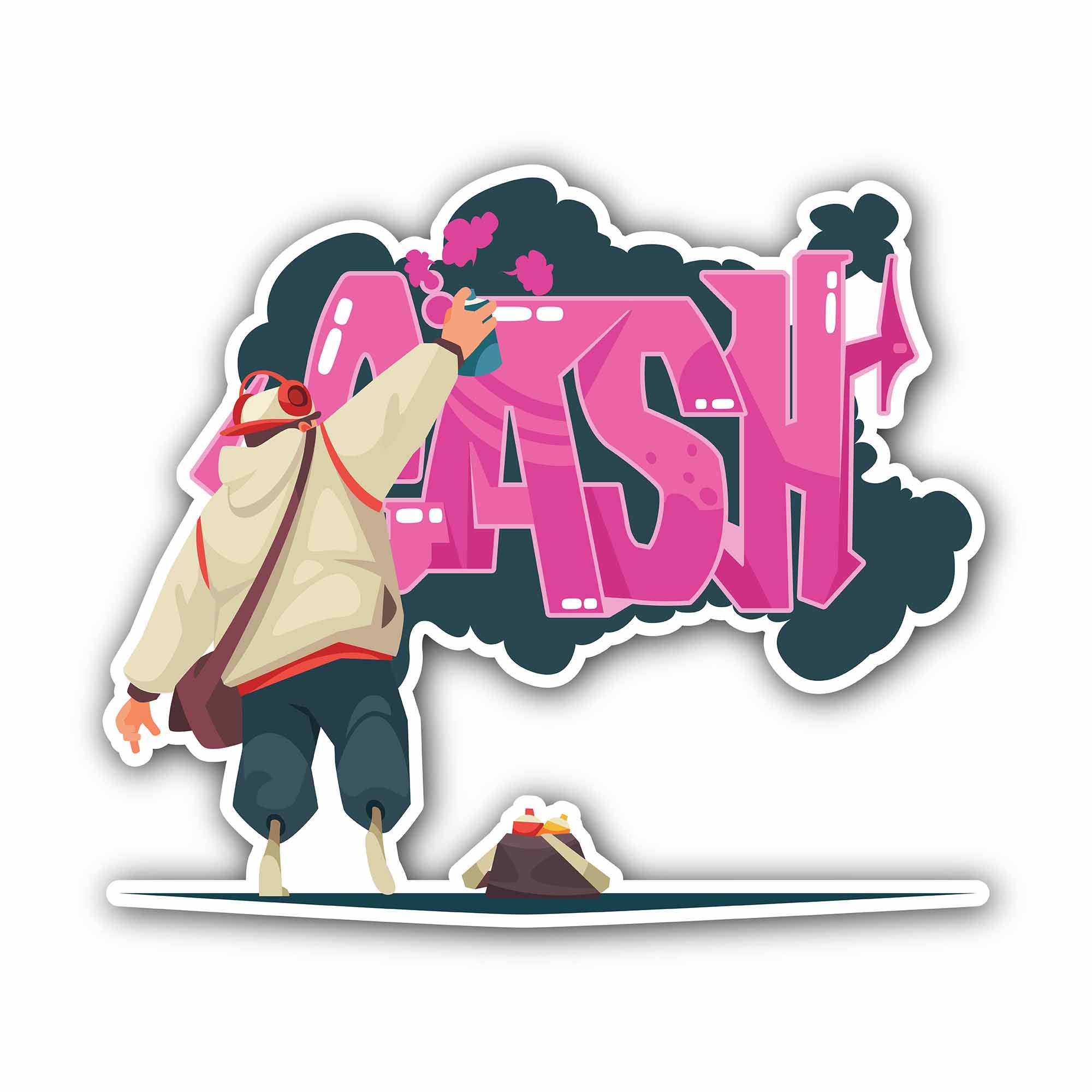 Graffiti Artist Sticker, Waterproof Vinyl Decal Sticker Indoor Or Outdoor 2 (Pieces) 3" and 5"
