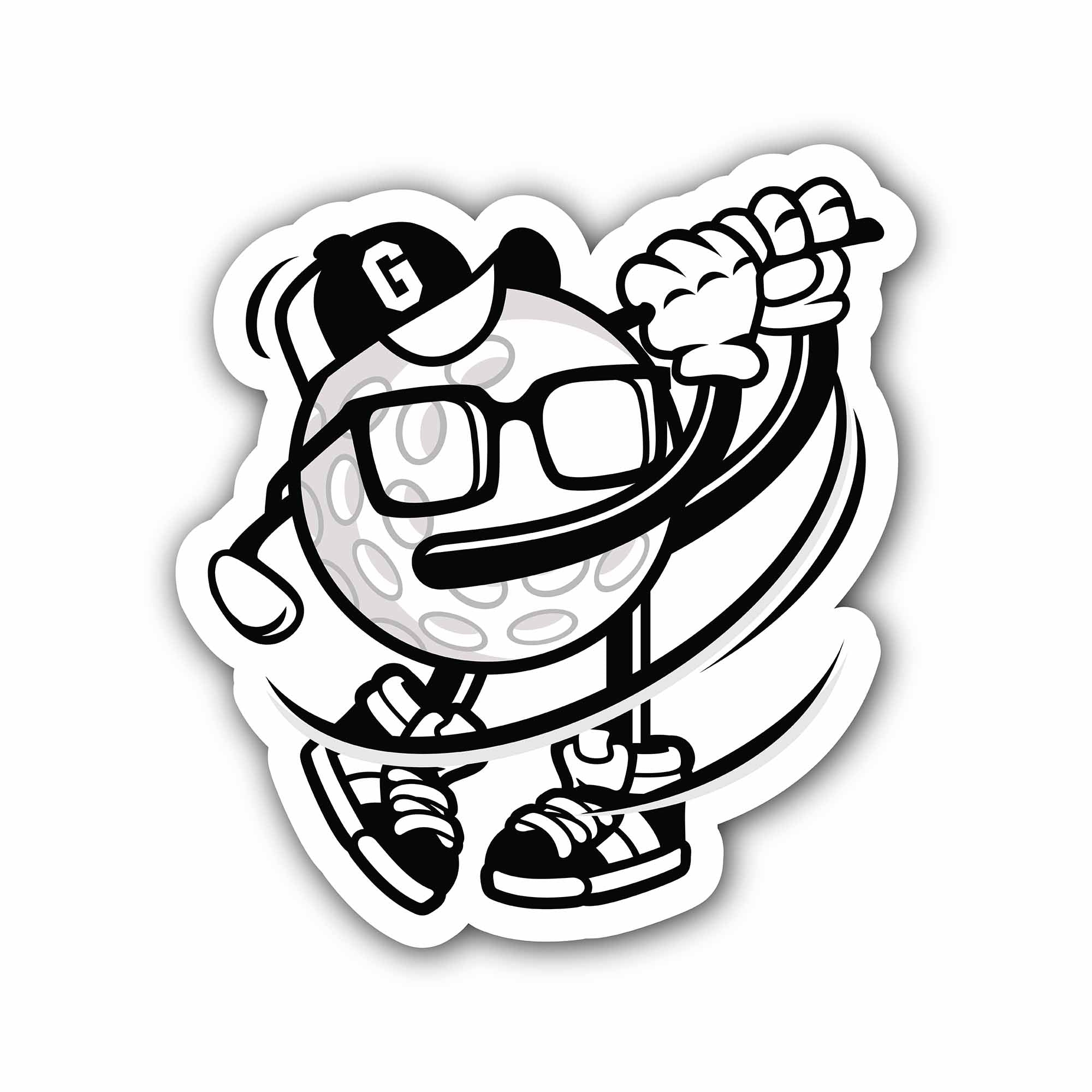 Golf Player Sticker, Waterproof Vinyl Decal Sticker Indoor Or Outdoor 2 (Pieces) 3" and 5"