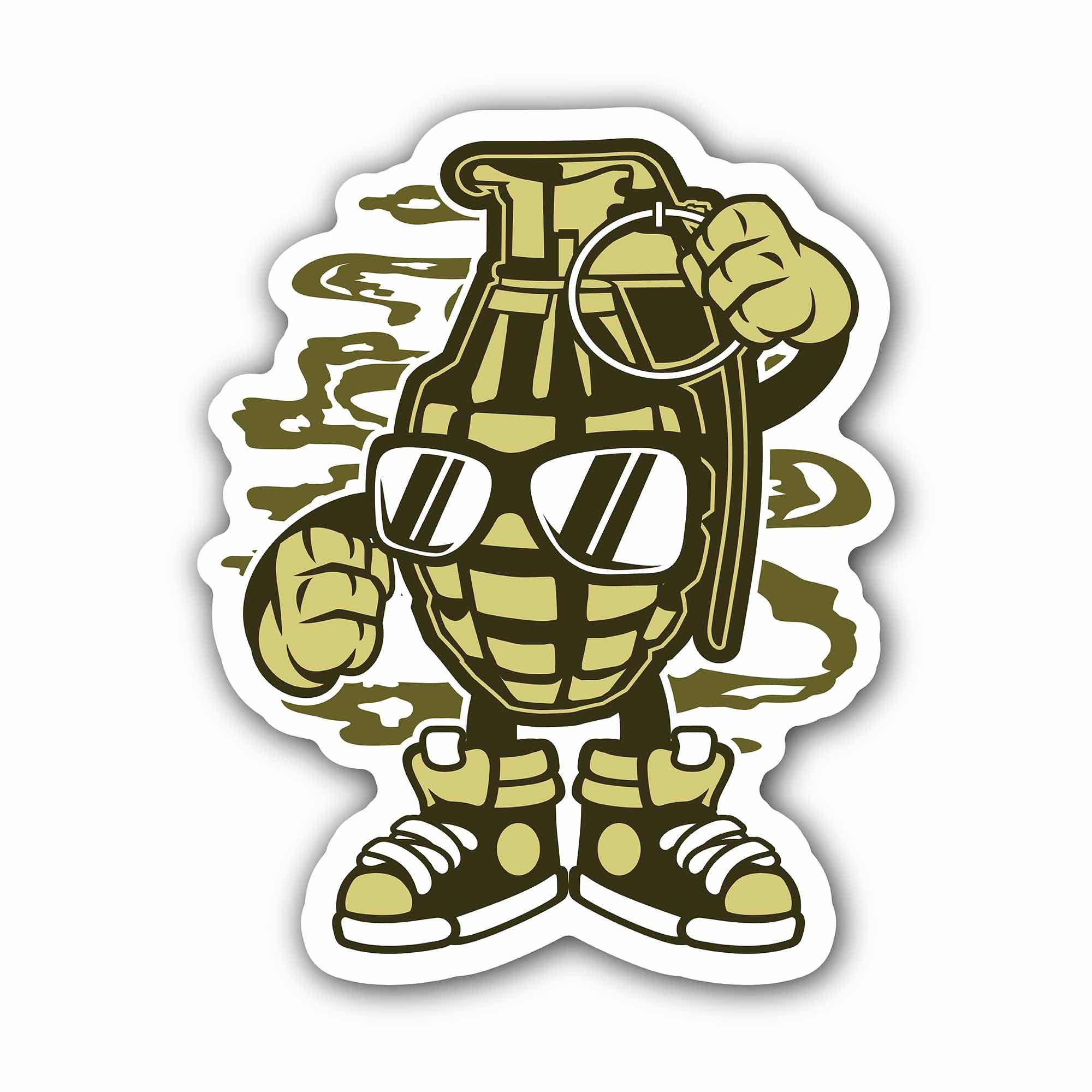 Bomb Man Sticker, Waterproof Vinyl Decal Sticker Indoor Or Outdoor 2 (Pieces) 3" and 5"