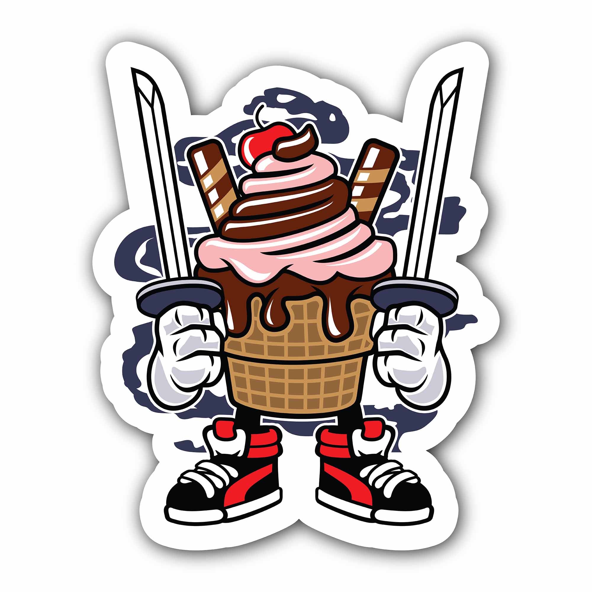 Ice Warrior Sticker, Waterproof Vinyl Decal Sticker Indoor Or Outdoor 2 (Pieces) 3" and 5"