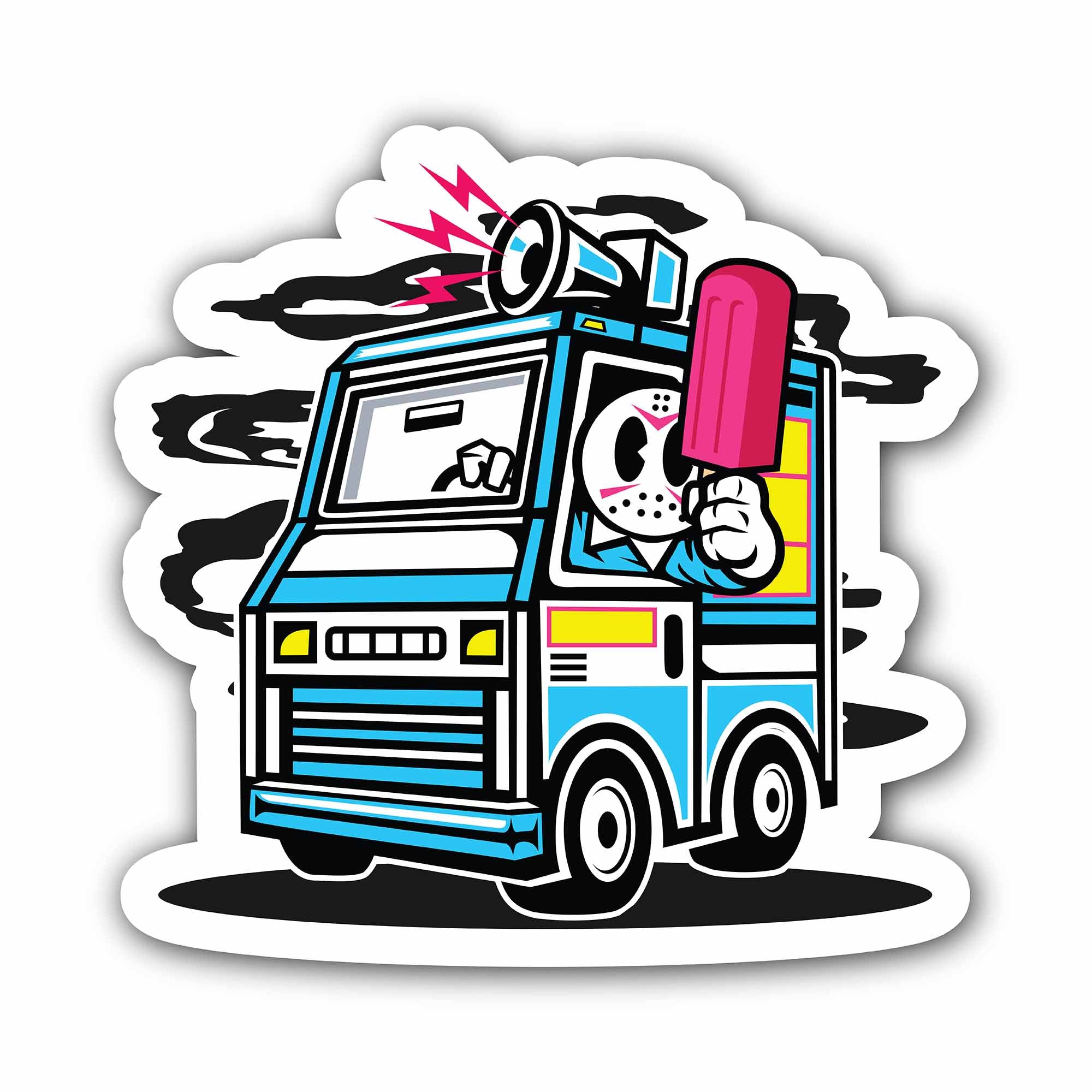 Ice Cream Van Sticker, Waterproof Vinyl Decal Sticker Indoor Or Outdoor 2 (Pieces) 3" and 5"