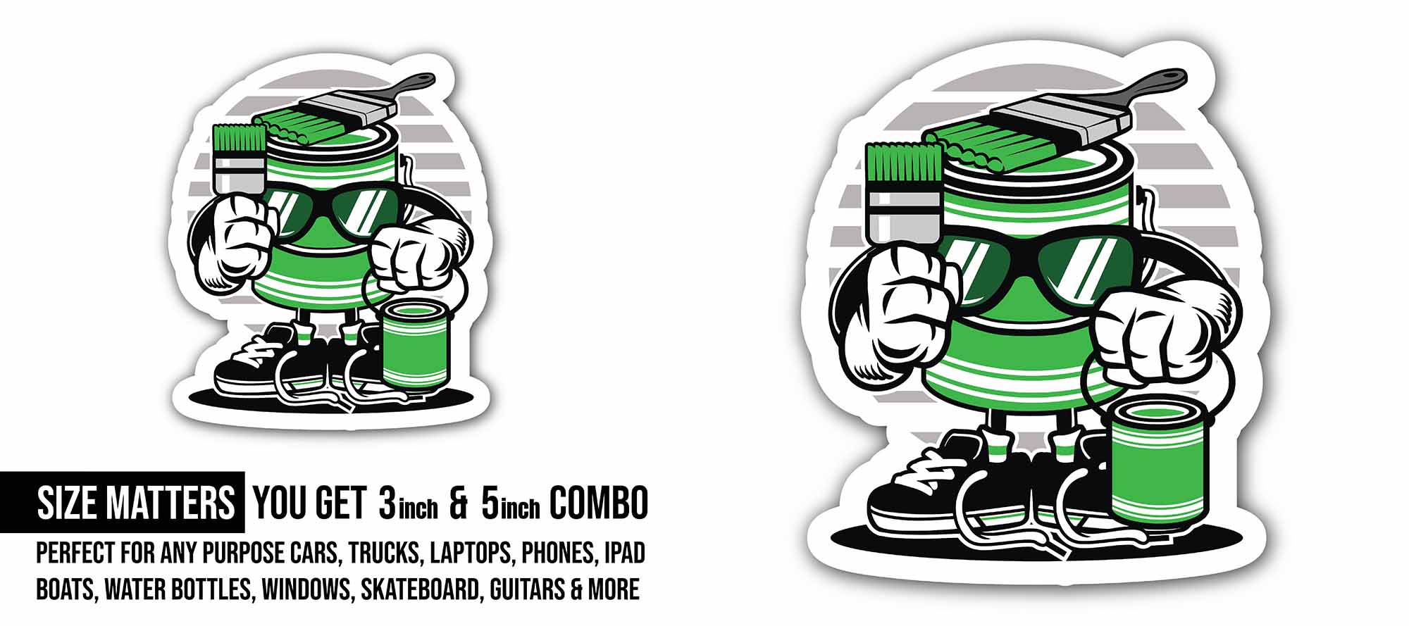 Paint Bucket Sticker, Waterproof Vinyl Decal Sticker Indoor Or Outdoor 2 (Pieces) 3" and 5"