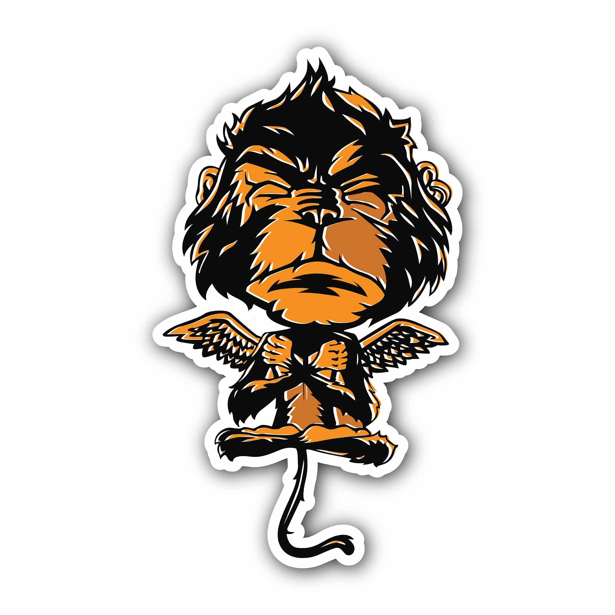 Yoga Monkey Sticker, Waterproof Vinyl Decal Sticker Indoor Or Outdoor 2 (Pieces) 3" and 5"