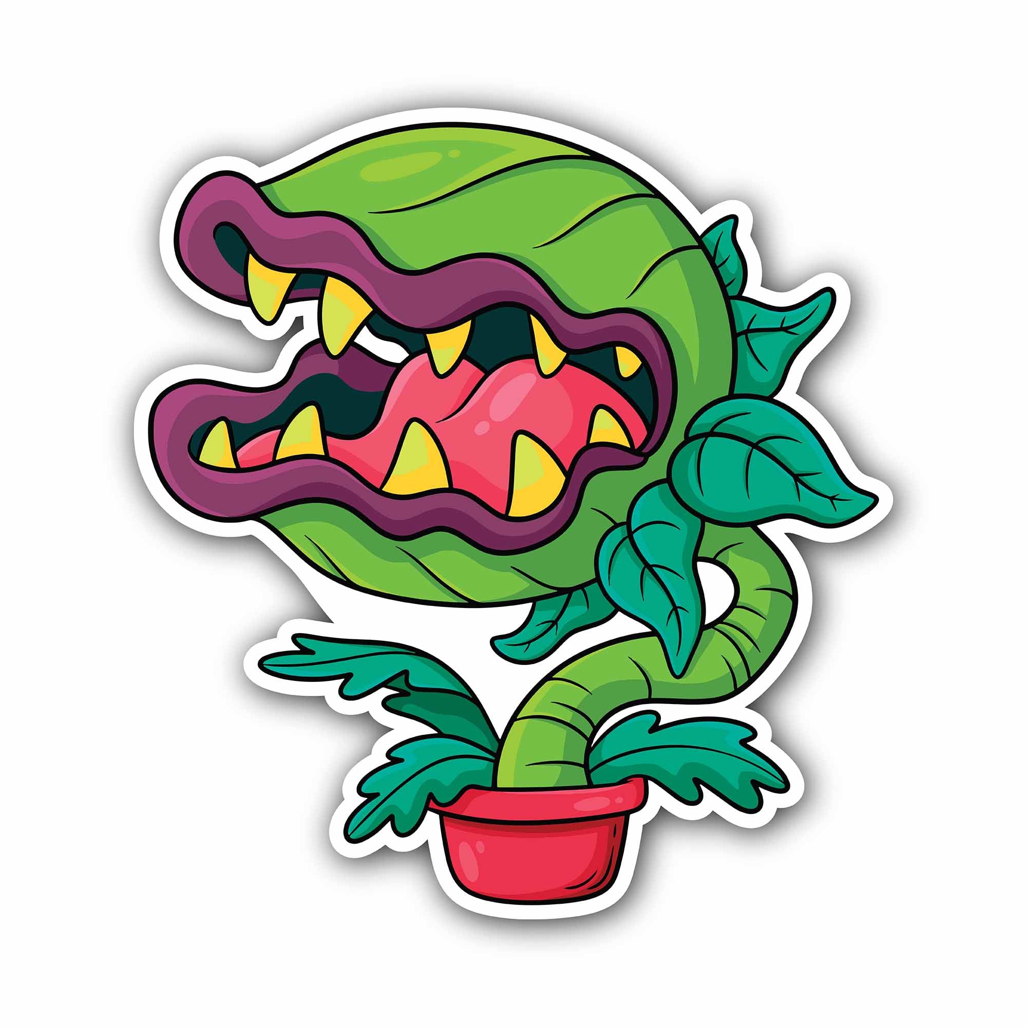 Monster Plant Sticker, Waterproof Vinyl Decal Sticker Indoor Or Outdoor 2 (Pieces) 3" and 5"