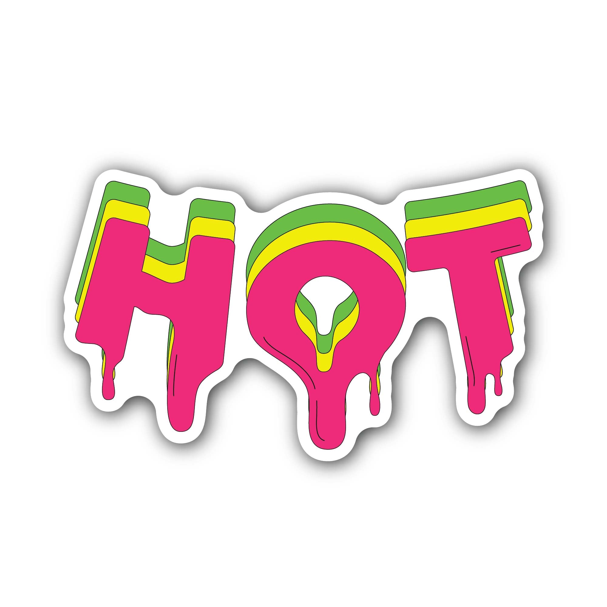 Colorful Hot Text Sticker, Waterproof Vinyl Decal Sticker Indoor Or Outdoor 2 (Pieces) 3" and 5"
