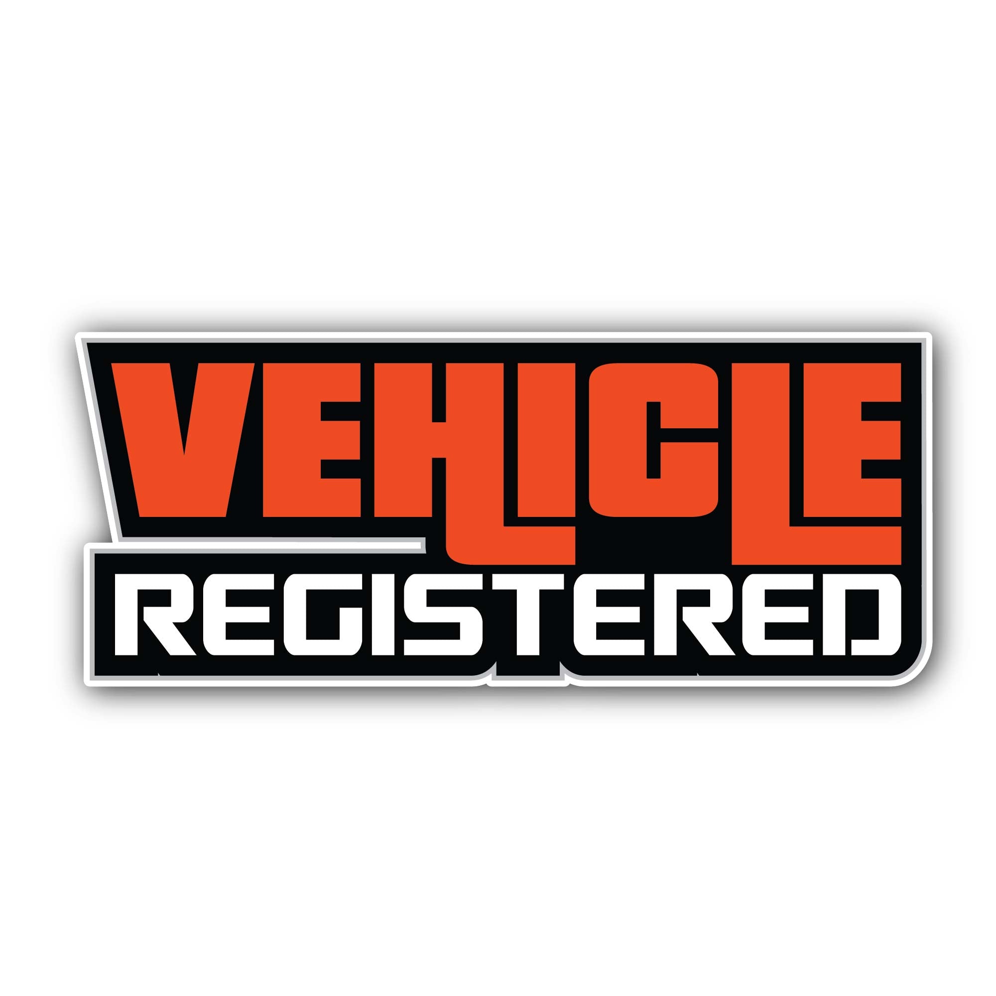 Vehicle Registered Sticker, Waterproof Vinyl Decal Sticker Indoor Or Outdoor 2 (Pieces) 3" and 5"