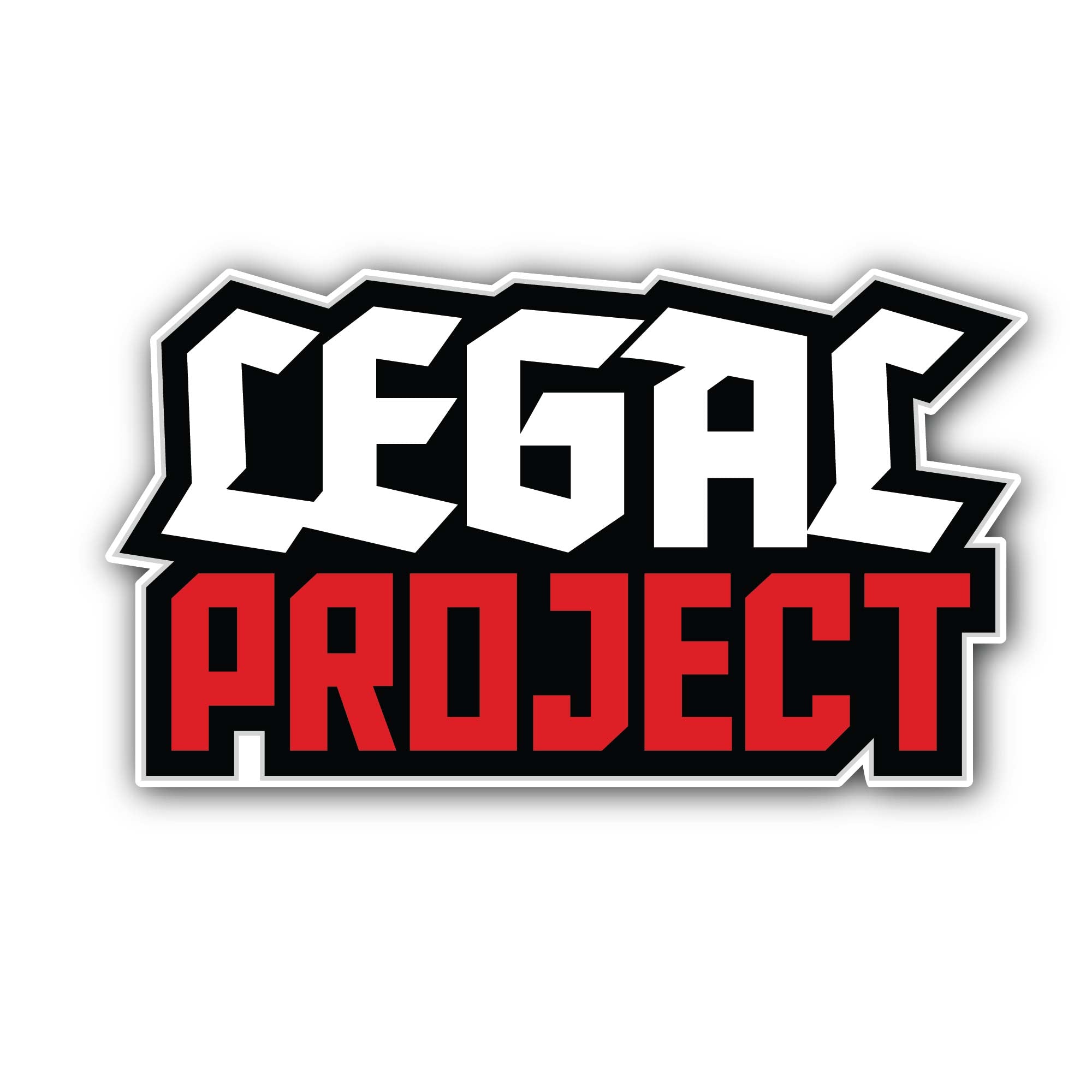 Legal Project Text Sticker, Waterproof Vinyl Decal Sticker Indoor Or Outdoor 2 (Pieces) 3" and 5"