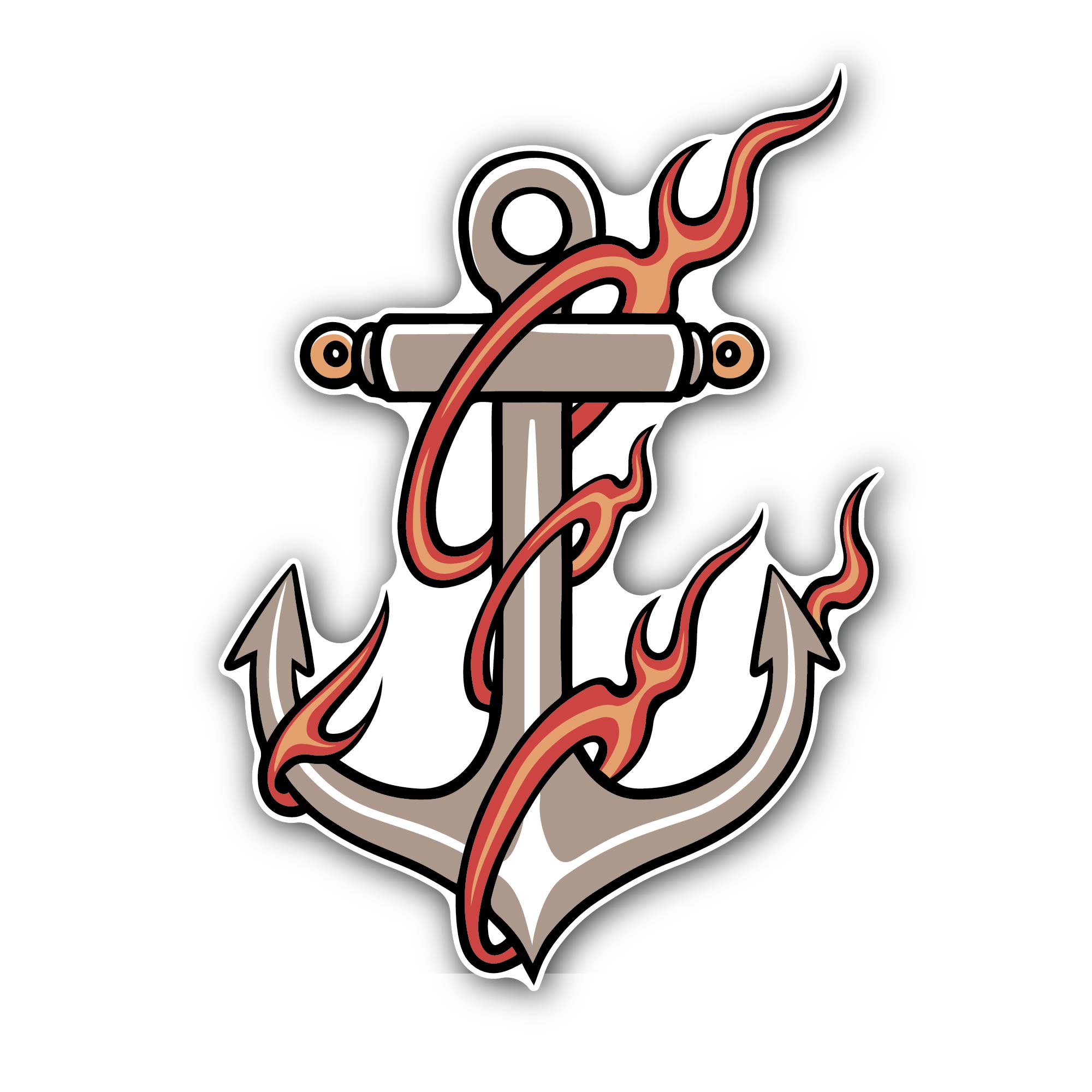 Anchor Sticker, Waterproof Vinyl Decal Sticker Indoor Or Outdoor 2 (Pieces) 3" and 5"