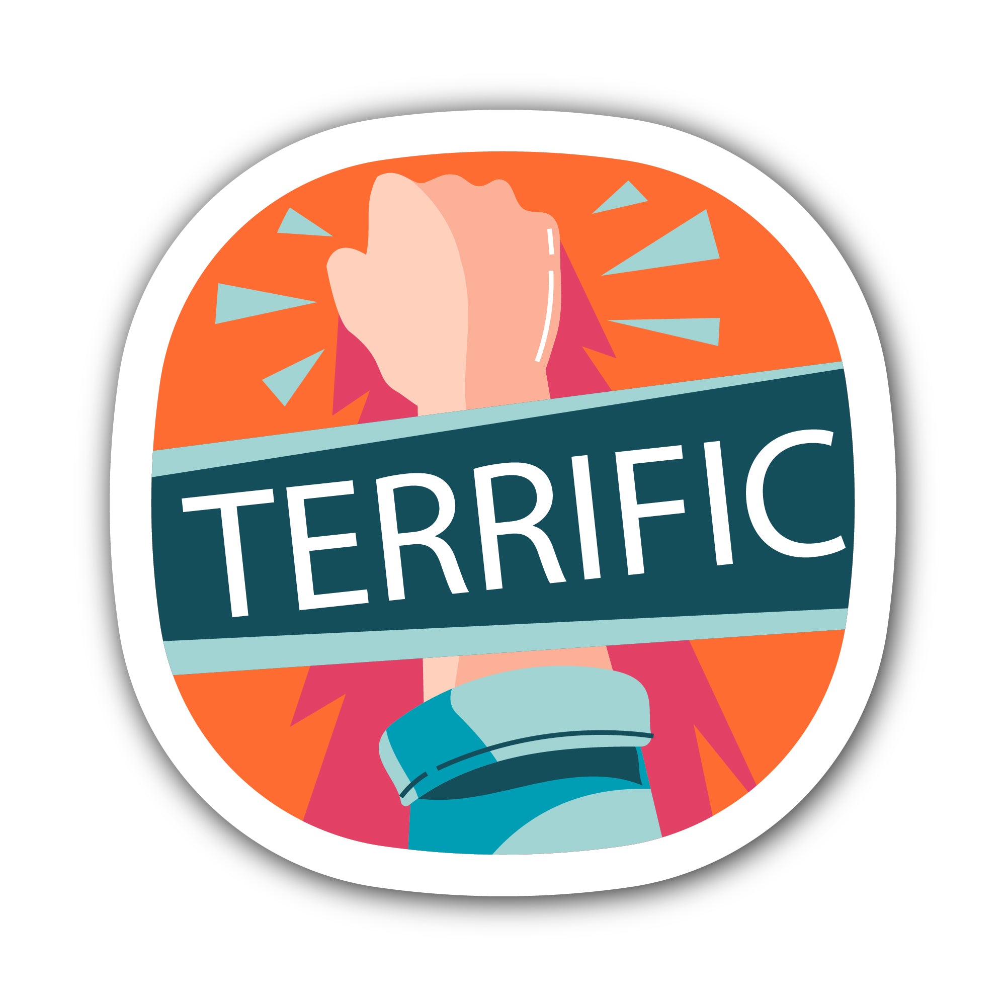 Terrific  Sticker, Waterproof Vinyl Decal Sticker Indoor Or Outdoor 2 (Pieces) 3" and 5"