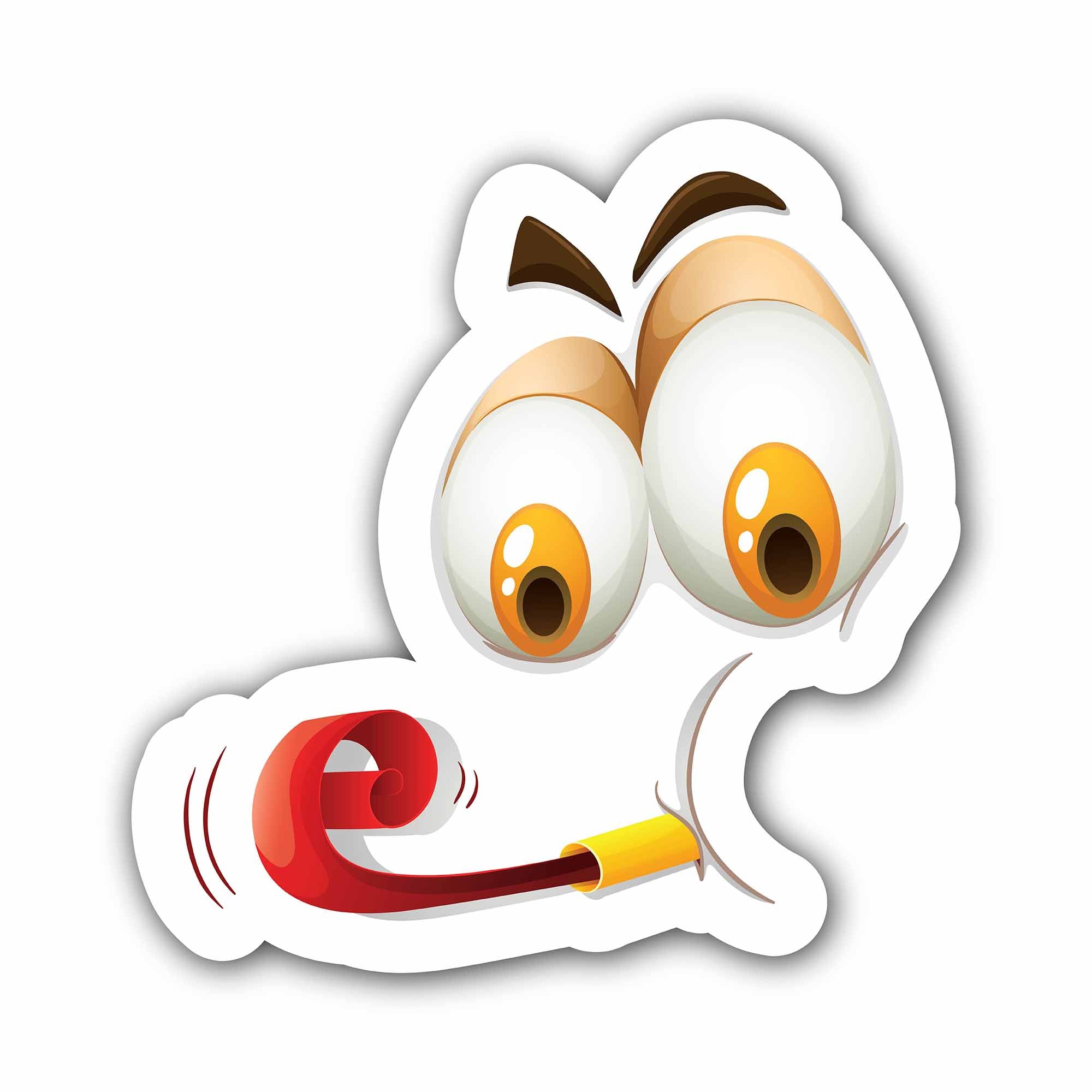 Facial Expression with Blowing Toy Sticker, Waterproof Vinyl Decal Sticker Indoor Or Outdoor 2 (Pieces) 3" and 5"