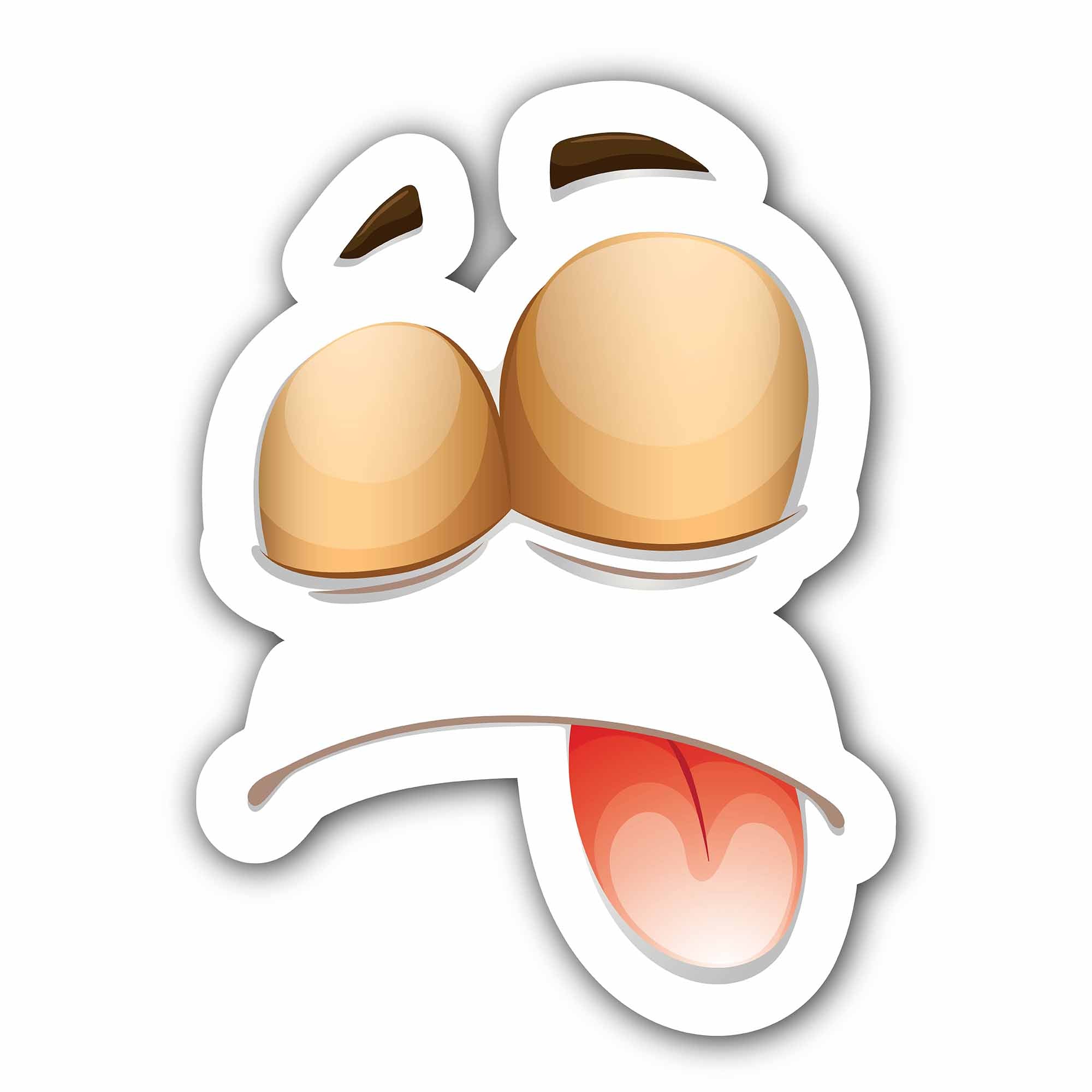 Cute Funny Face Sticker, Waterproof Vinyl Decal Sticker Indoor Or Outdoor 2 (Pieces) 3" and 5"