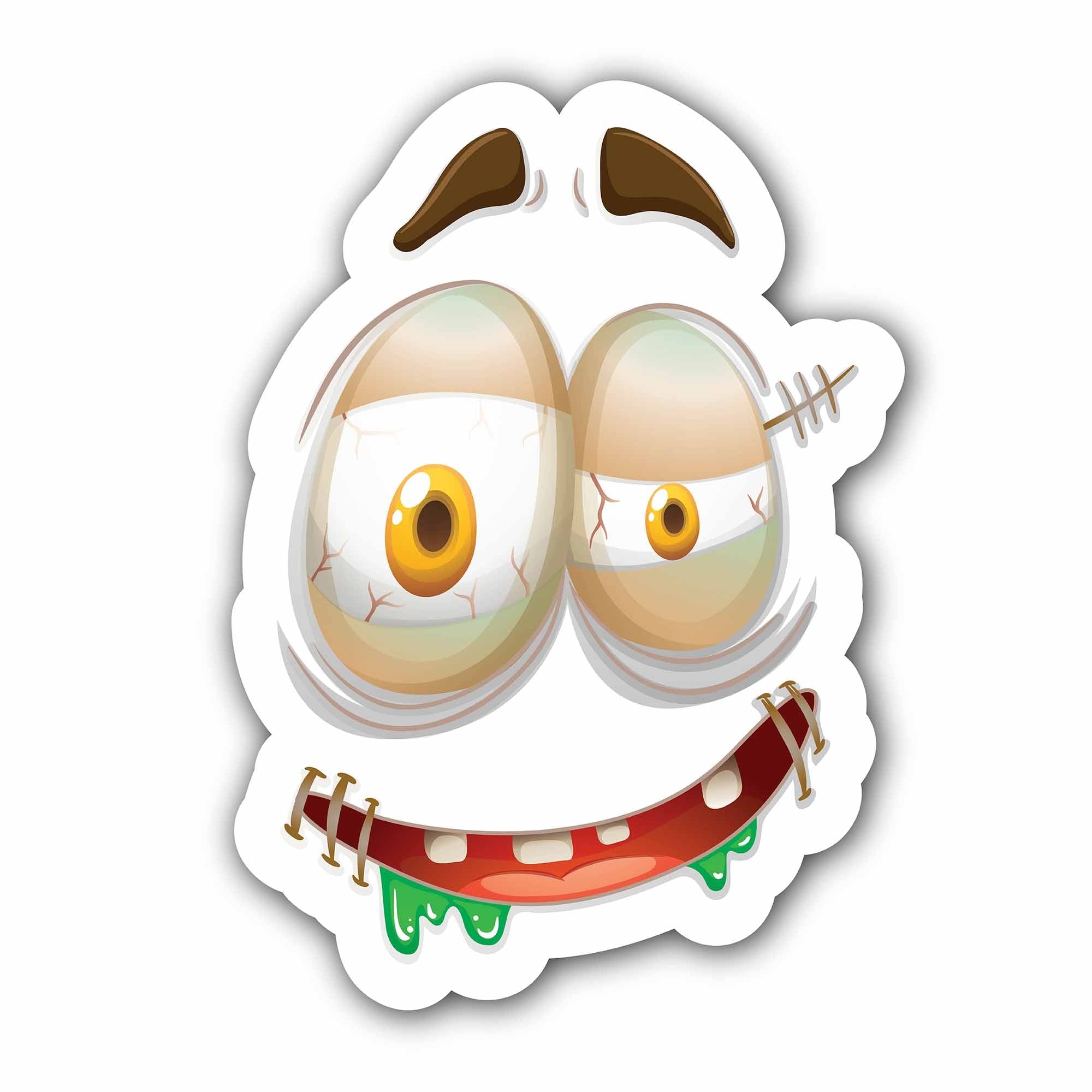 Ugly Face Sticker, Waterproof Vinyl Decal Sticker Indoor Or Outdoor 2 (Pieces) 3" and 5"