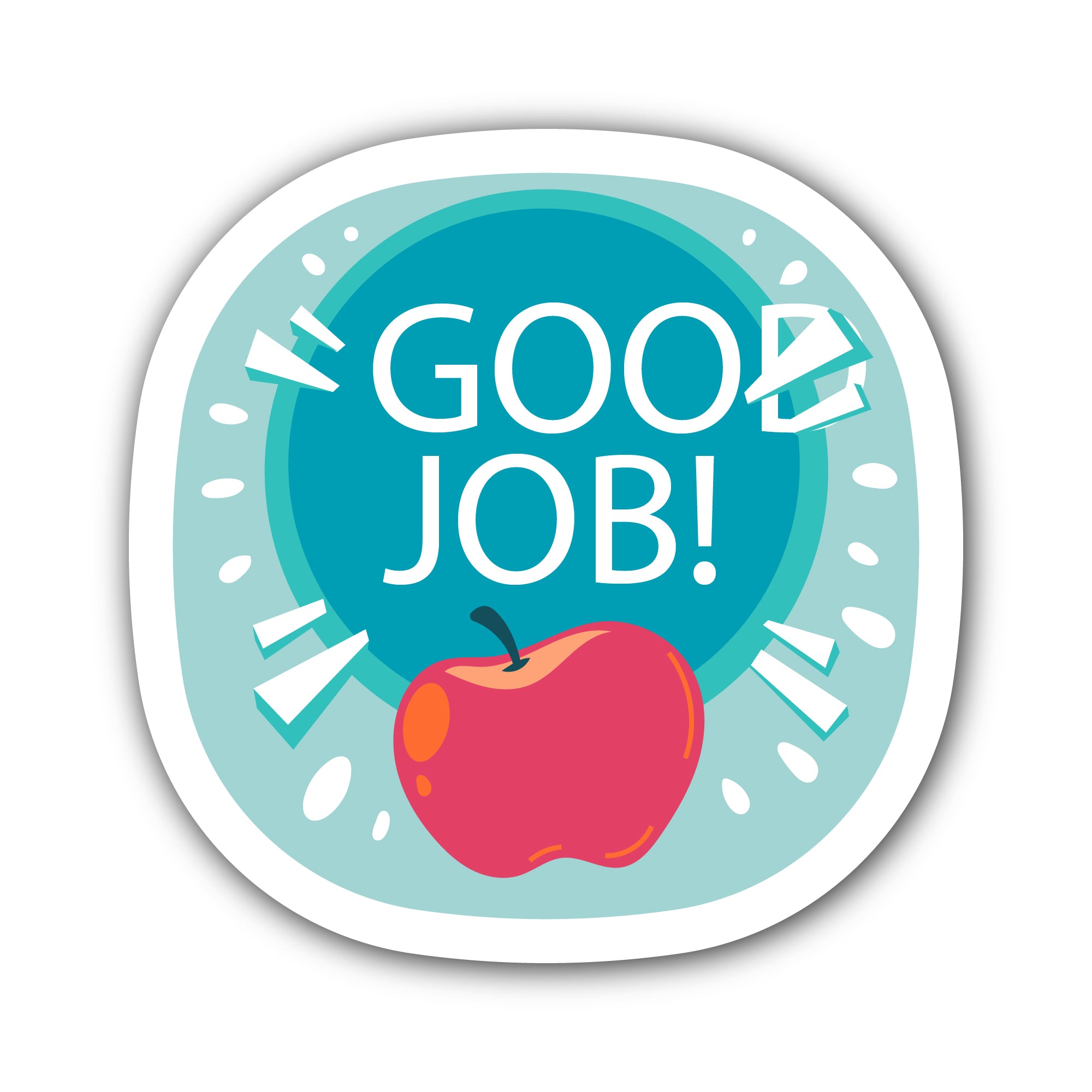 Good Job Message  Sticker, Waterproof Vinyl Decal Sticker Indoor Or Outdoor 2 (Pieces) 3" and 5"