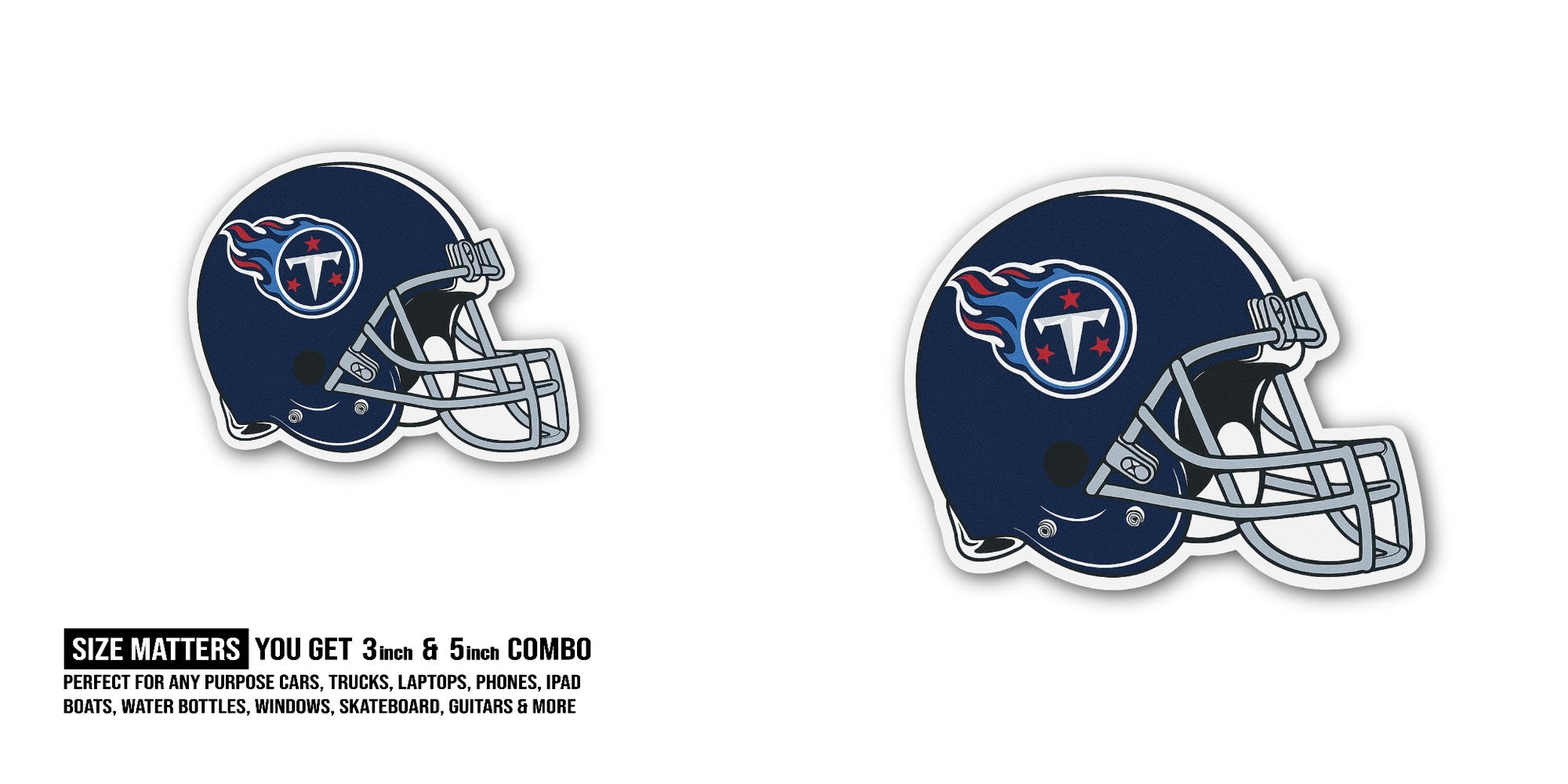Drak Blue Colour Helmet Sticker, Waterproof Vinyl Decal Sticker Indoor Or Outdoor 2 (Pieces) 3" and 5"