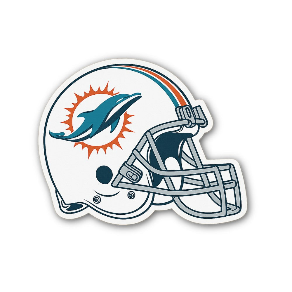 Cute Dolphins with Football Helmet Sticker, Waterproof Vinyl Decal Sticker Indoor Or Outdoor 2 (Pieces) 3" and 5"