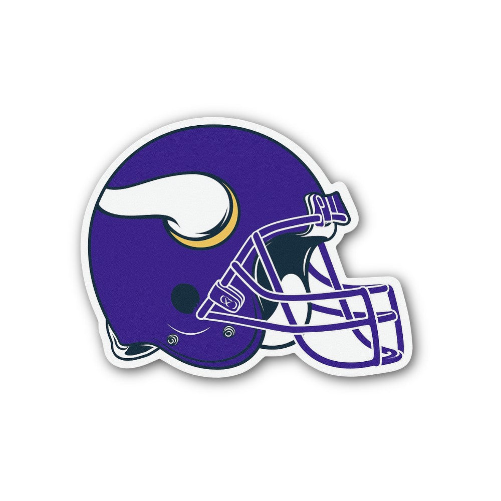 Purple & White Football Helmet Sticker, Waterproof Vinyl Decal Sticker Indoor Or Outdoor 2 (Pieces) 3" and 5"