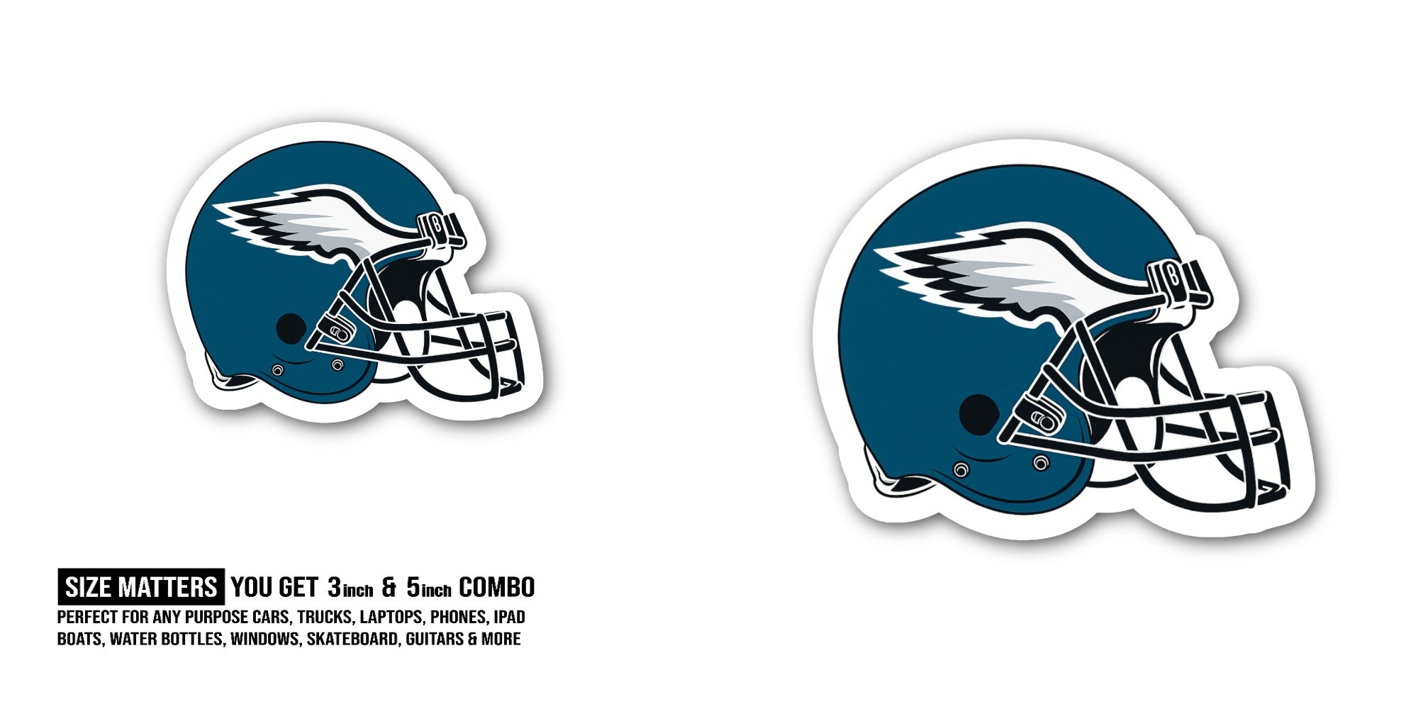 Dark Blue Small Helmet Sticker, Waterproof Vinyl Decal Sticker Indoor Or Outdoor 2 (Pieces) 3" and 5"