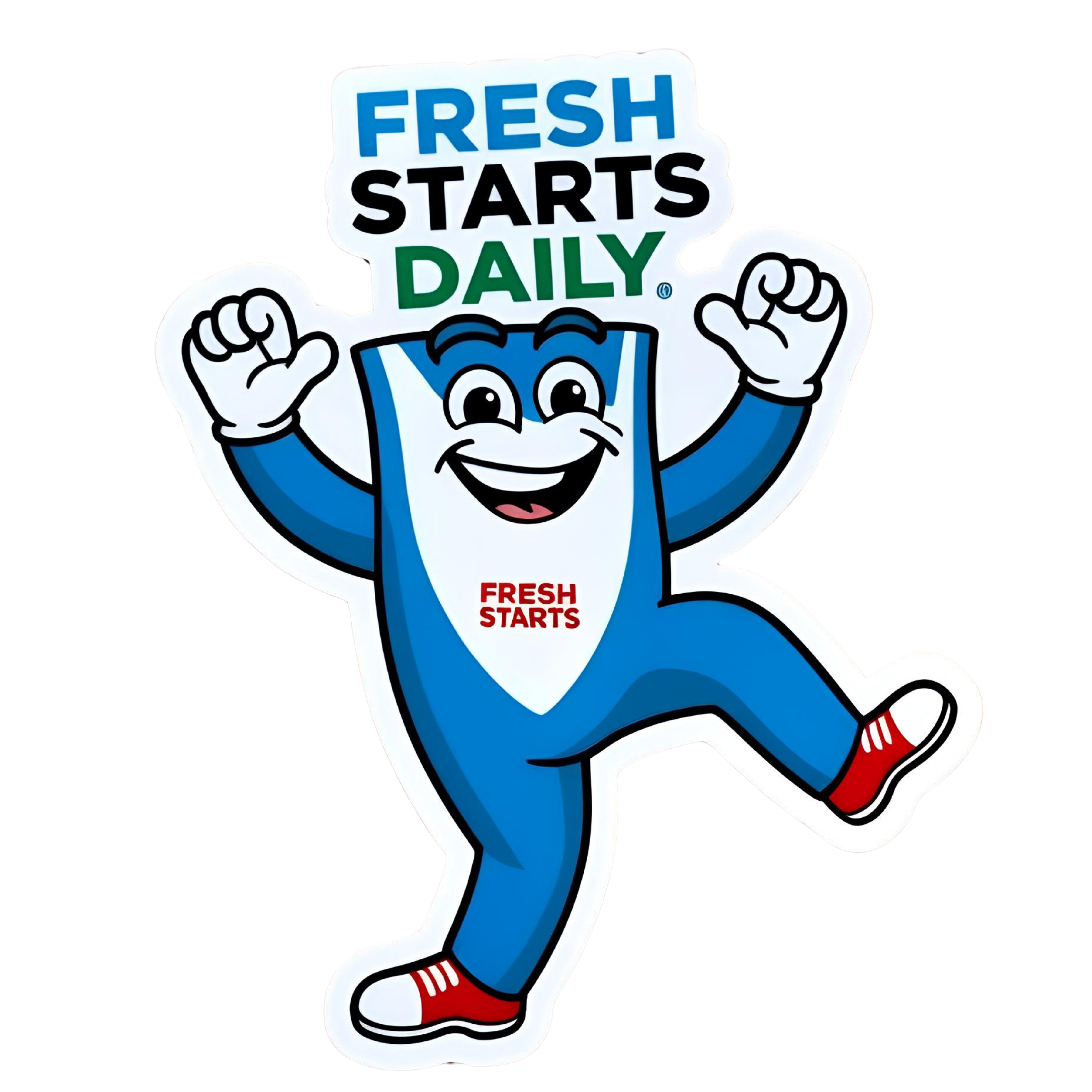 Fresh Starts Daily. - Aesthetic Vinyl Sticker – Waterproof Quote Decal Sticker for Laptop, Water Bot