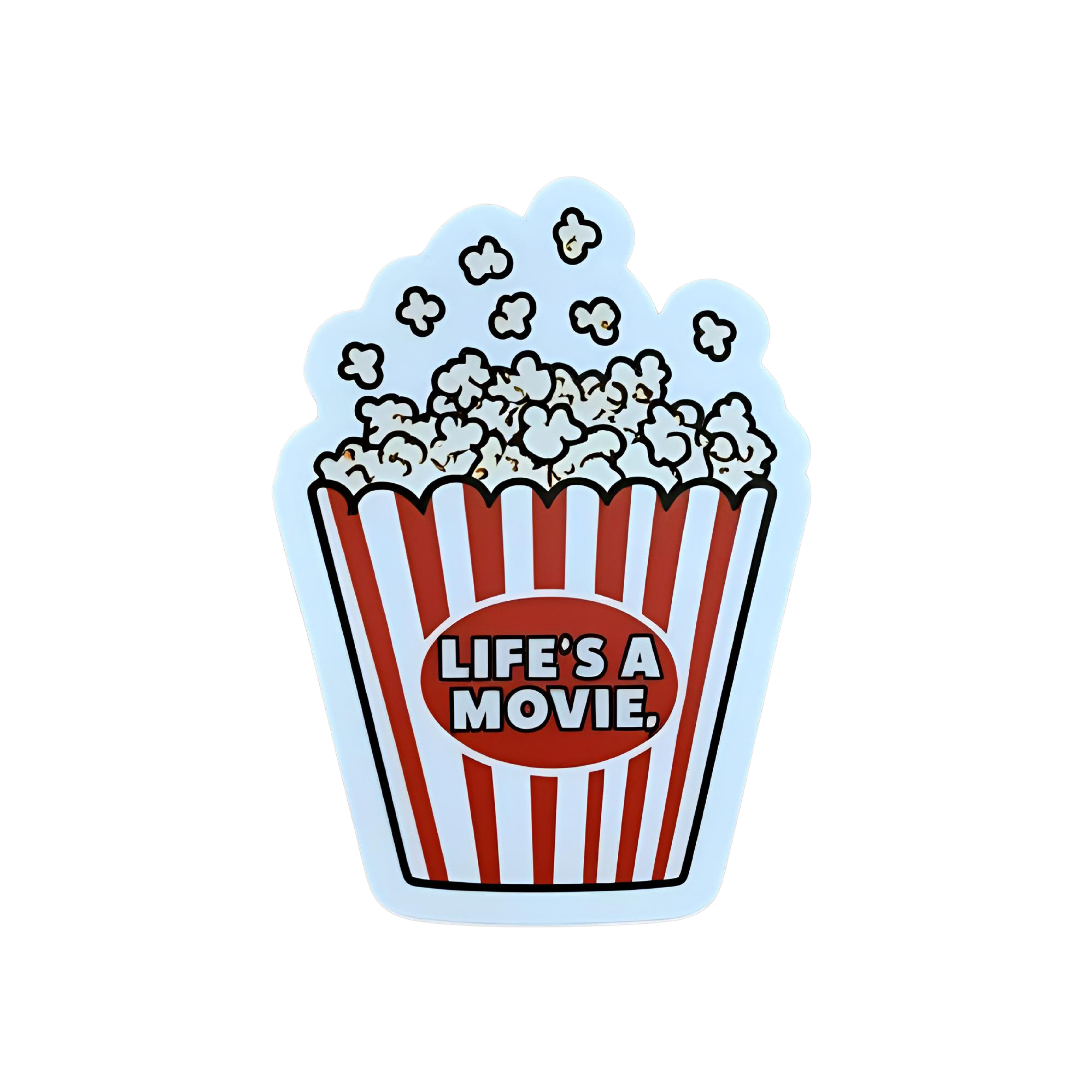 Life's A Movie. - Aesthetic Vinyl Sticker – Waterproof Quote Decal Sticker for Laptop, Water Bottle,