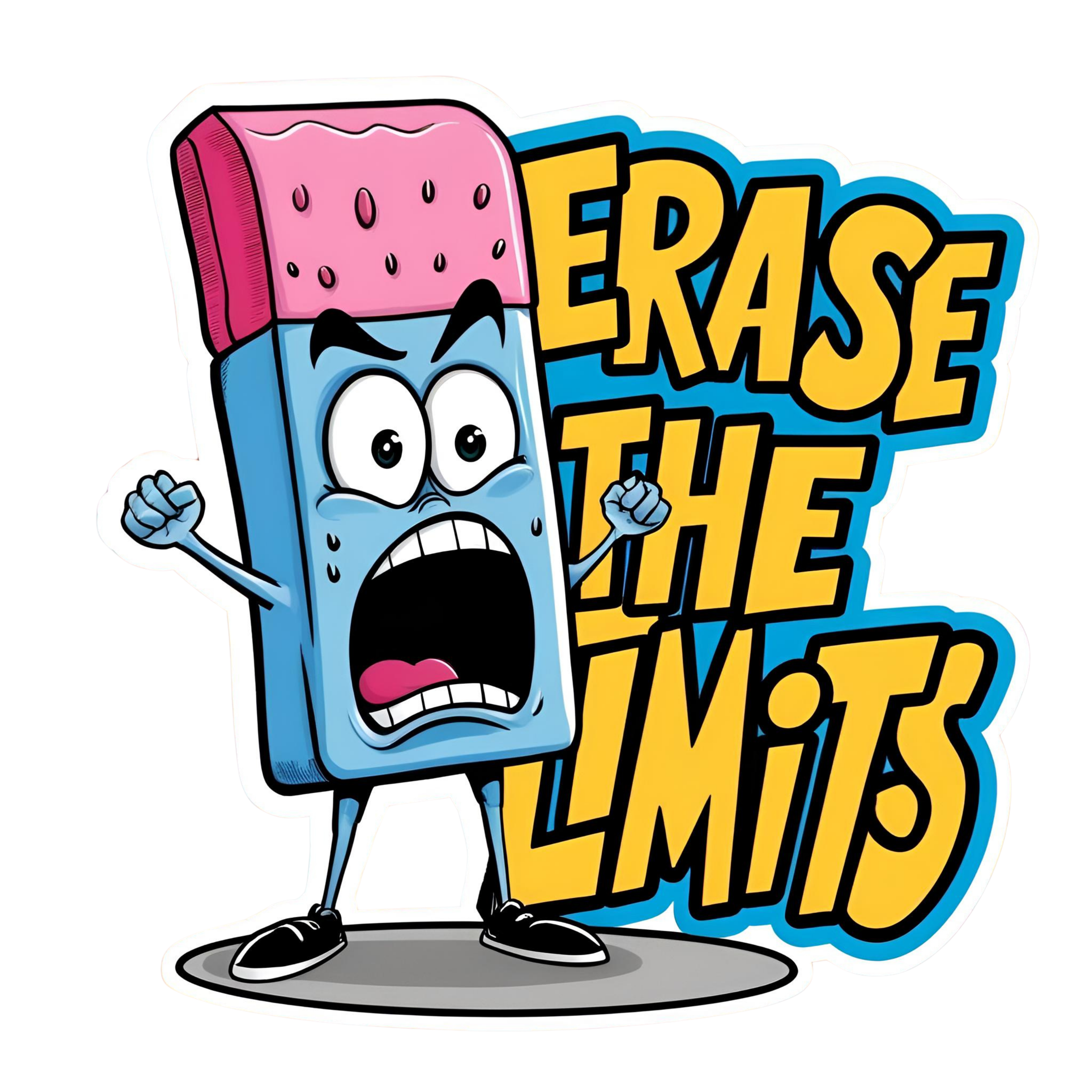 Erase The Limits - Aesthetic Vinyl Sticker – Waterproof Quote Decal Sticker for Laptop, Water Bottle