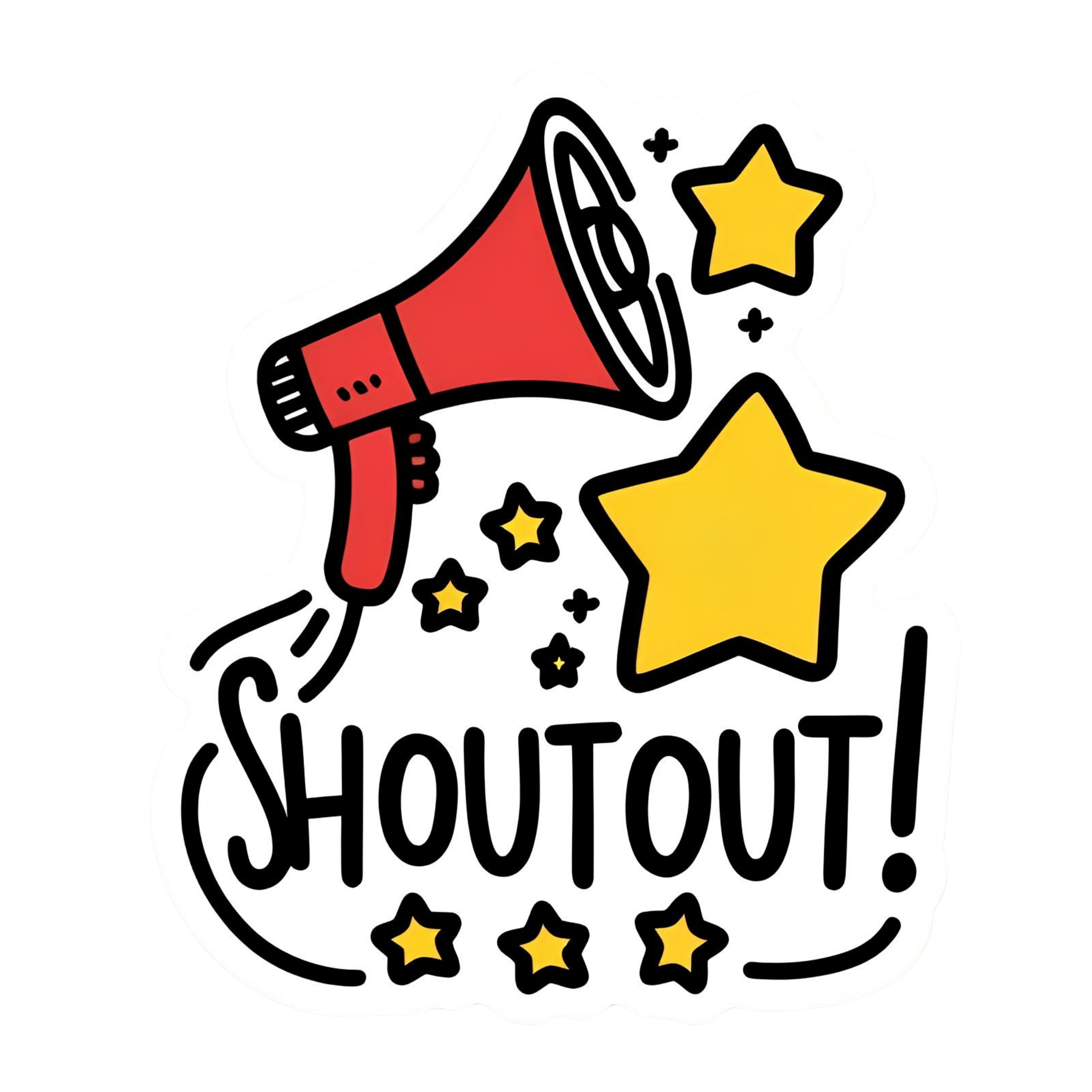 Shoutout! Sticker - Aesthetic Vinyl Sticker – Waterproof Quote Decal Sticker for Laptop, Water Bottl