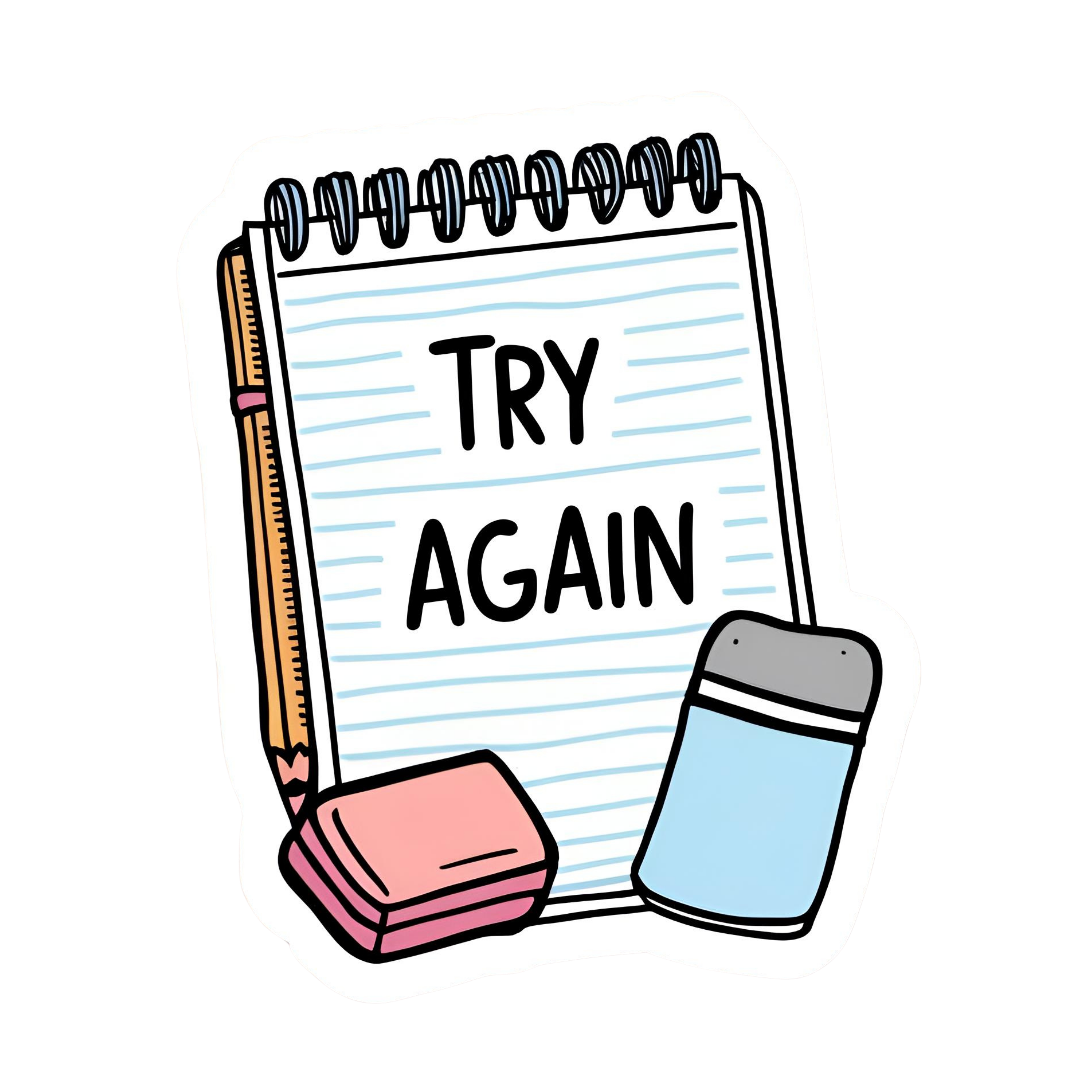 Try Again Sticker - Aesthetic Vinyl Sticker – Waterproof Quote Decal Sticker for Laptop, Water Bottl