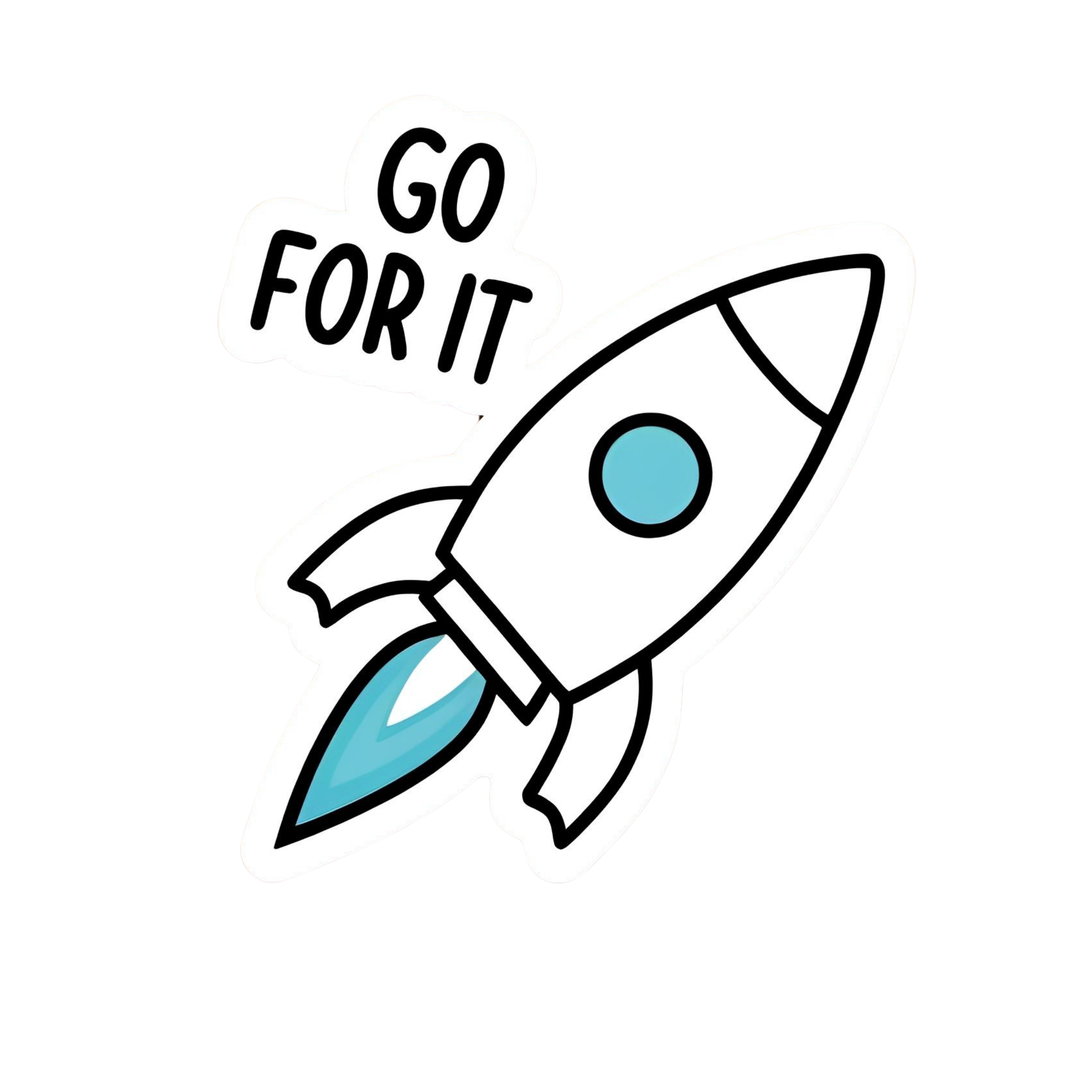 Go For It - Aesthetic Vinyl Sticker – Waterproof Quote Decal Sticker for Laptop, Water Bottle, Car, 