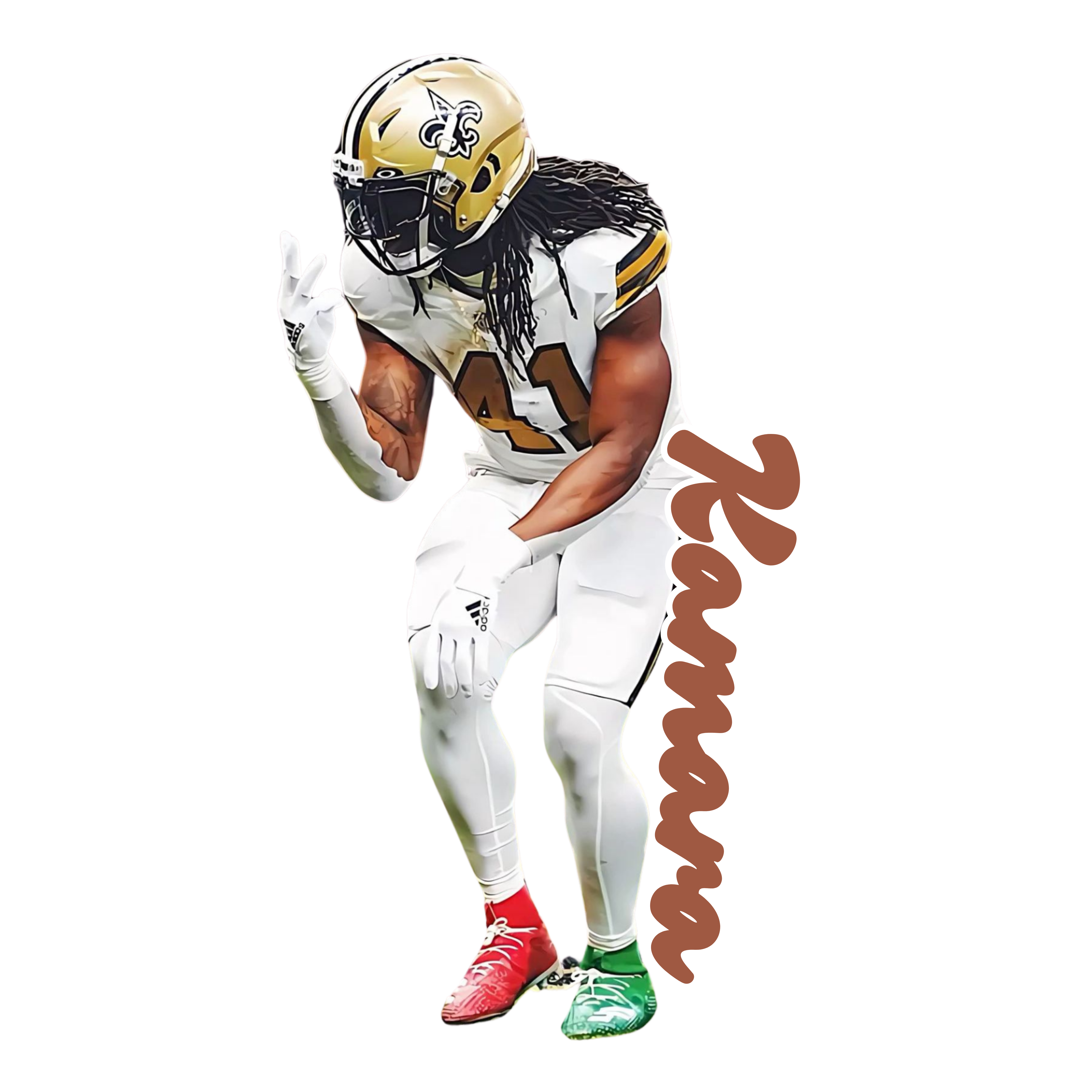 Football Player - Aesthetic Vinyl Sticker – Waterproof Quote Decal Sticker for Laptop, Water Bottle,