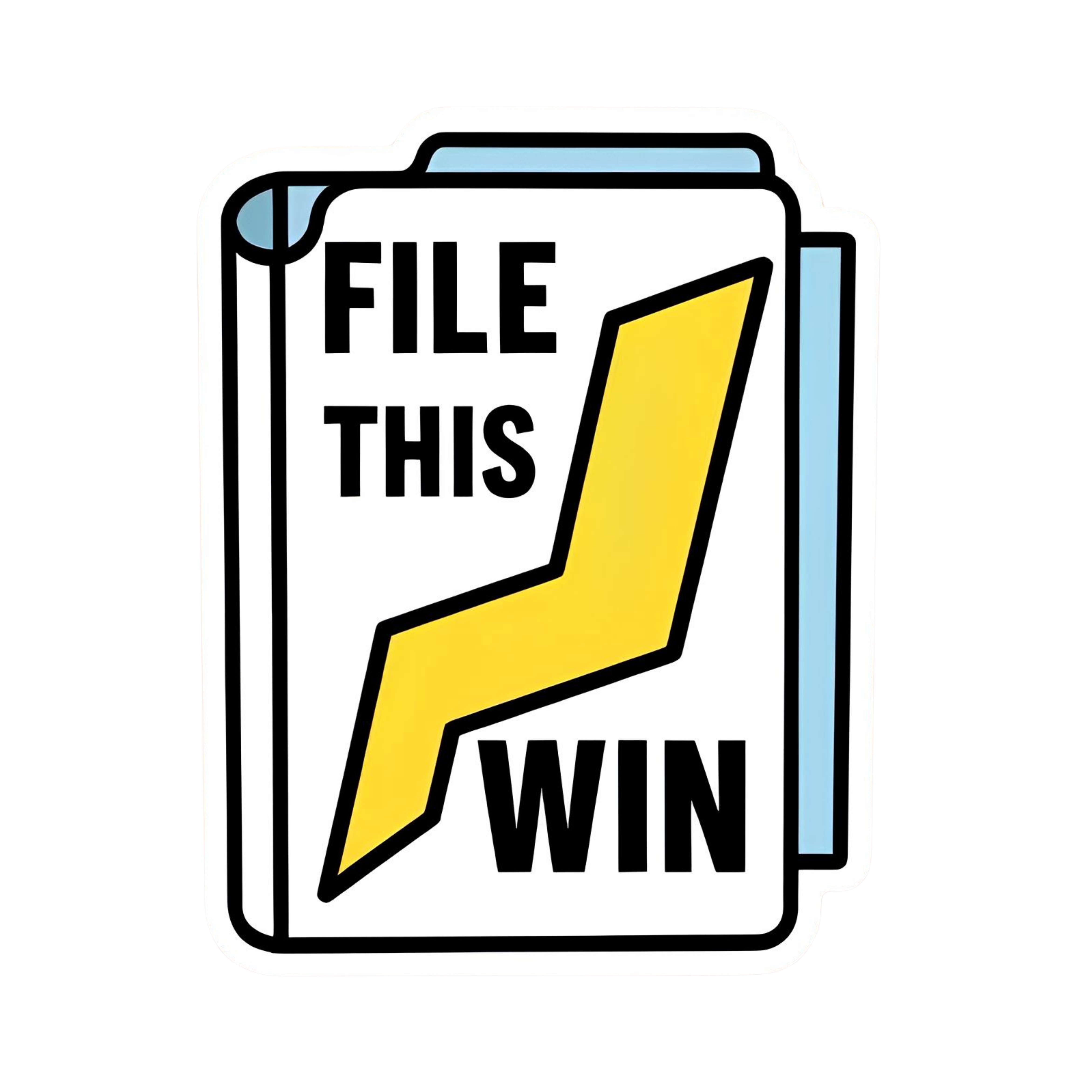 File This Win - Aesthetic Vinyl Sticker – Waterproof Quote Decal Sticker for Laptop, Water Bottle, C