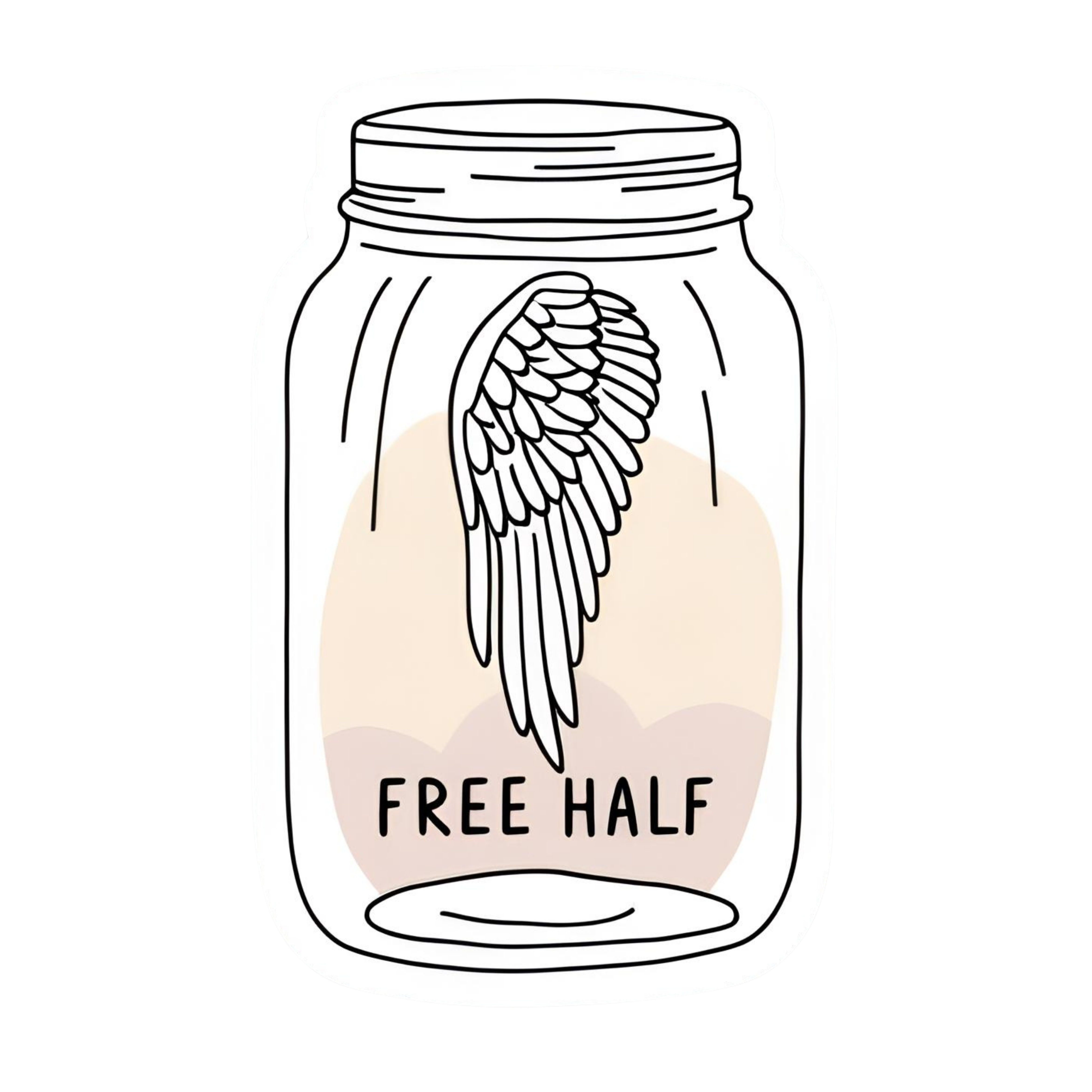 Free Half - Aesthetic Vinyl Sticker – Waterproof Quote Decal Sticker for Laptop, Water Bottle, Car, 