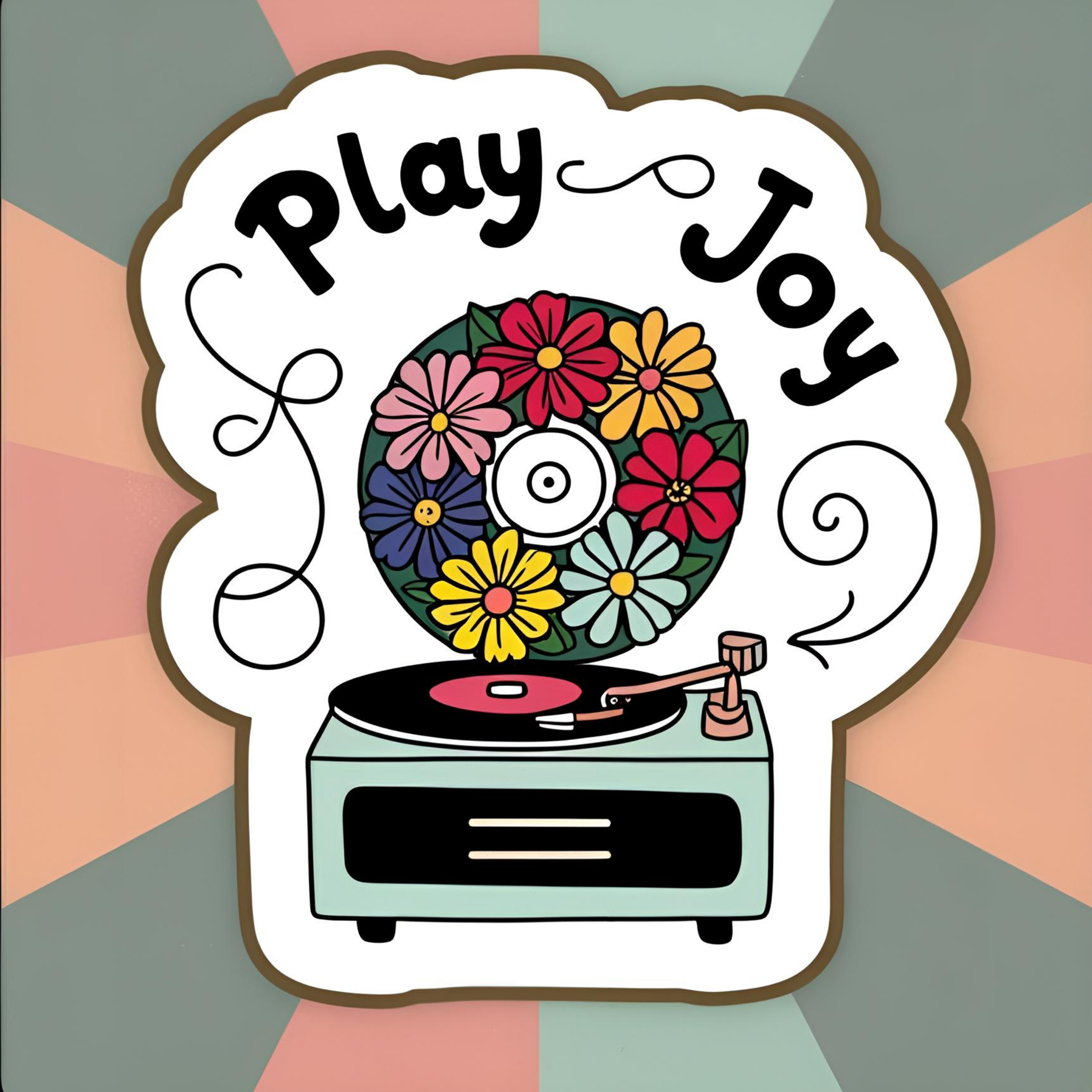 Play Joy - Aesthetic Vinyl Sticker – Waterproof Quote Decal Sticker for Laptop, Water Bottle, Car, J